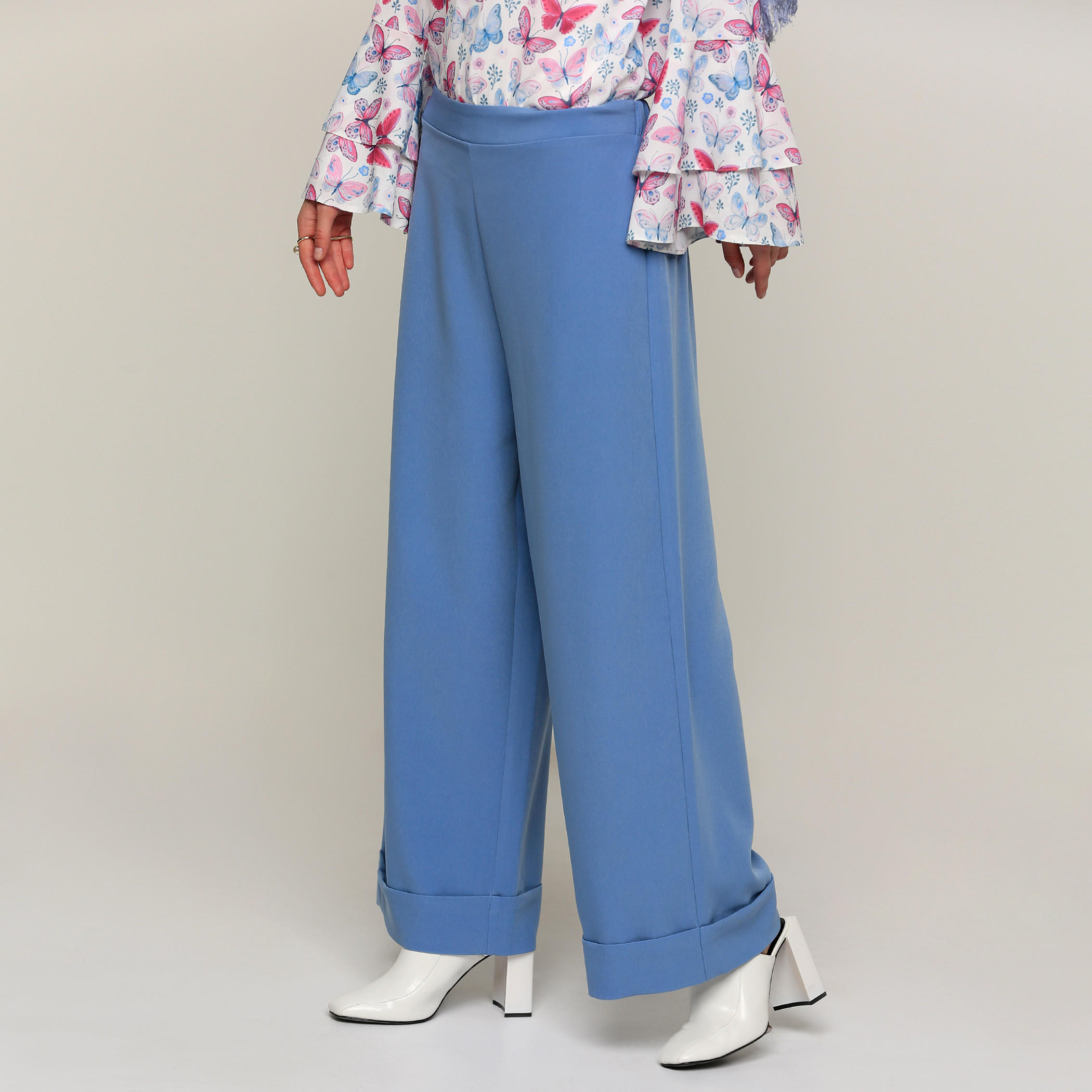 بنطال بالازو طويل بخصر مطّاطي-women-clothing-bottoms-trousers-image-3