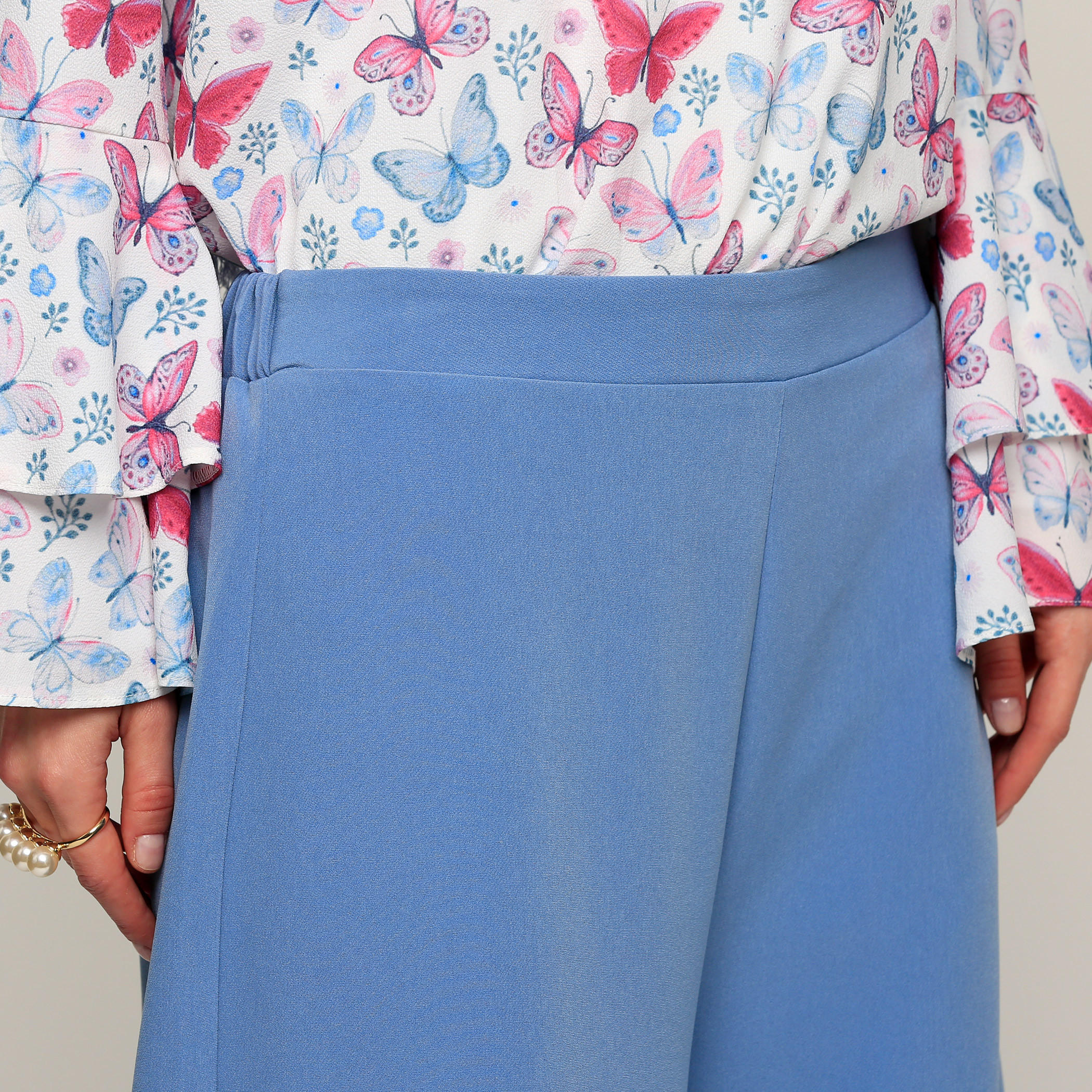 بنطال بالازو طويل بخصر مطّاطي-women-clothing-bottoms-trousers-image-4