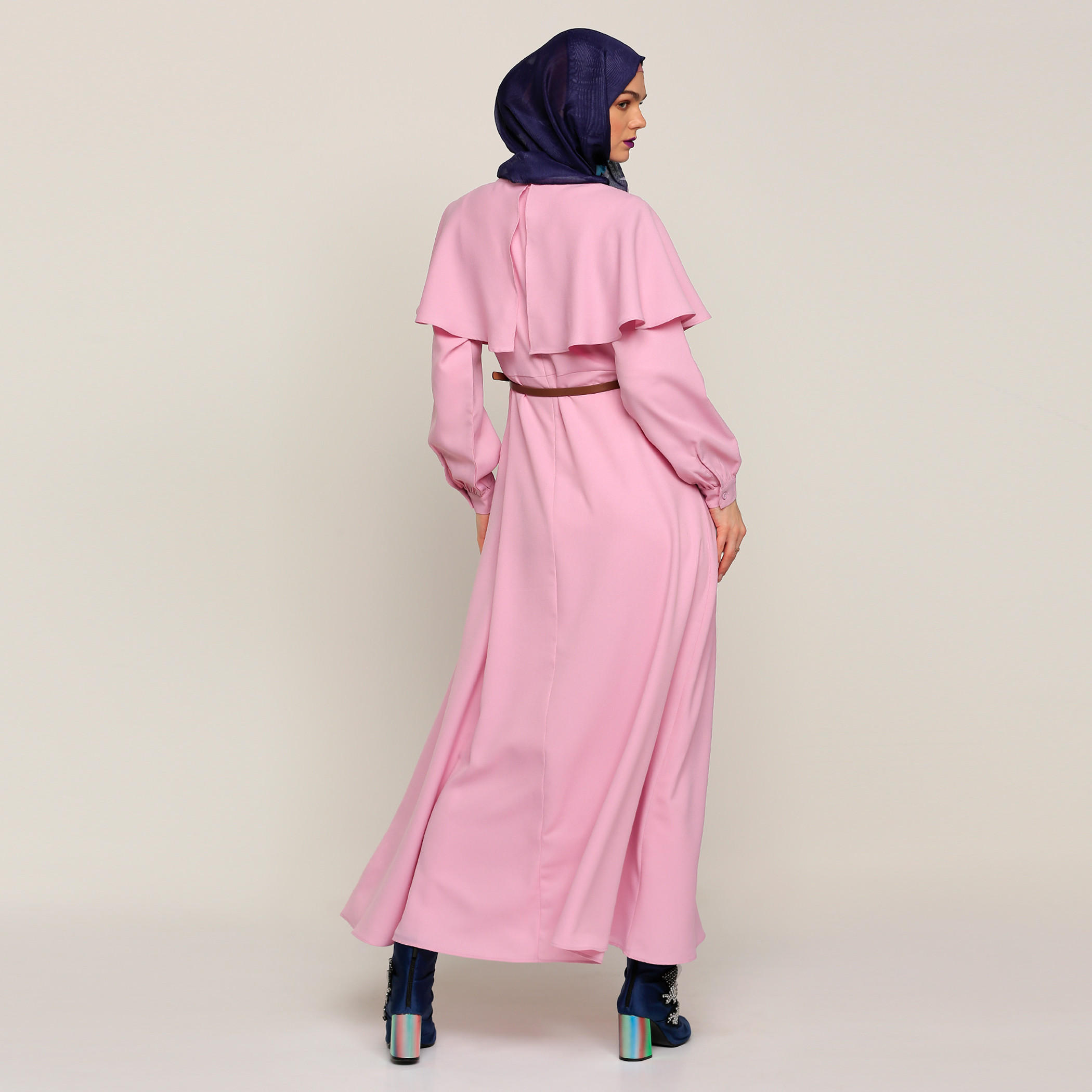 فستان ماكسي بكشكش وأكمام طويلة-women-clothing-dresses-image-2