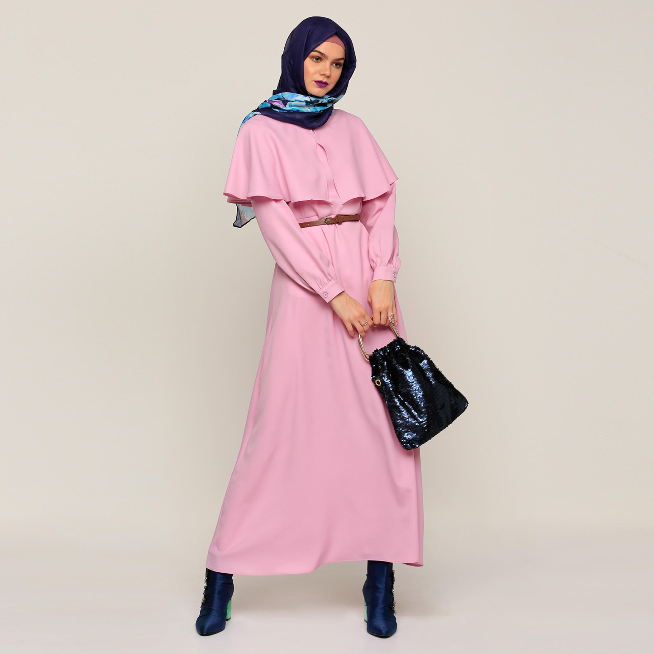 فستان ماكسي بكشكش وأكمام طويلة-women-clothing-dresses-image-5