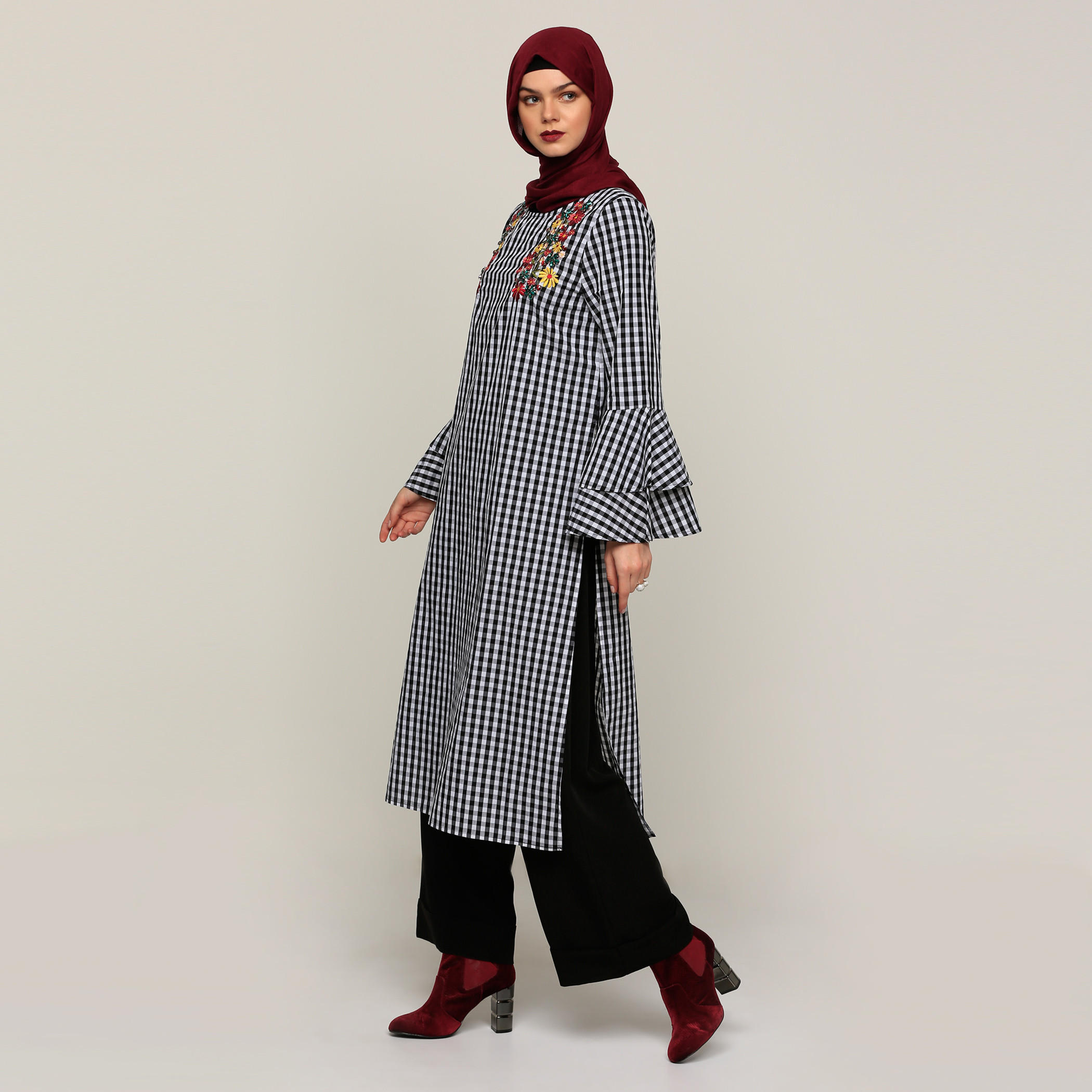 تونيك كاروهات بأكمام طويلة-women-clothing-shirtsandblouses-blouses-image-3