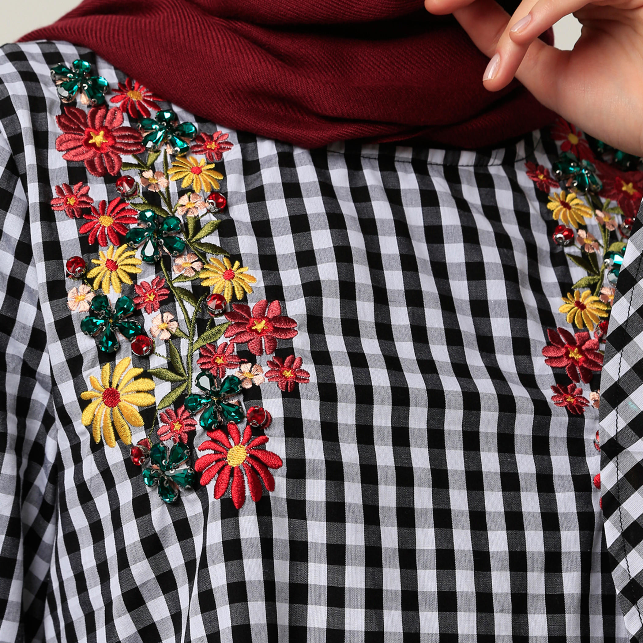 تونيك كاروهات بأكمام طويلة-women-clothing-shirtsandblouses-blouses-image-2