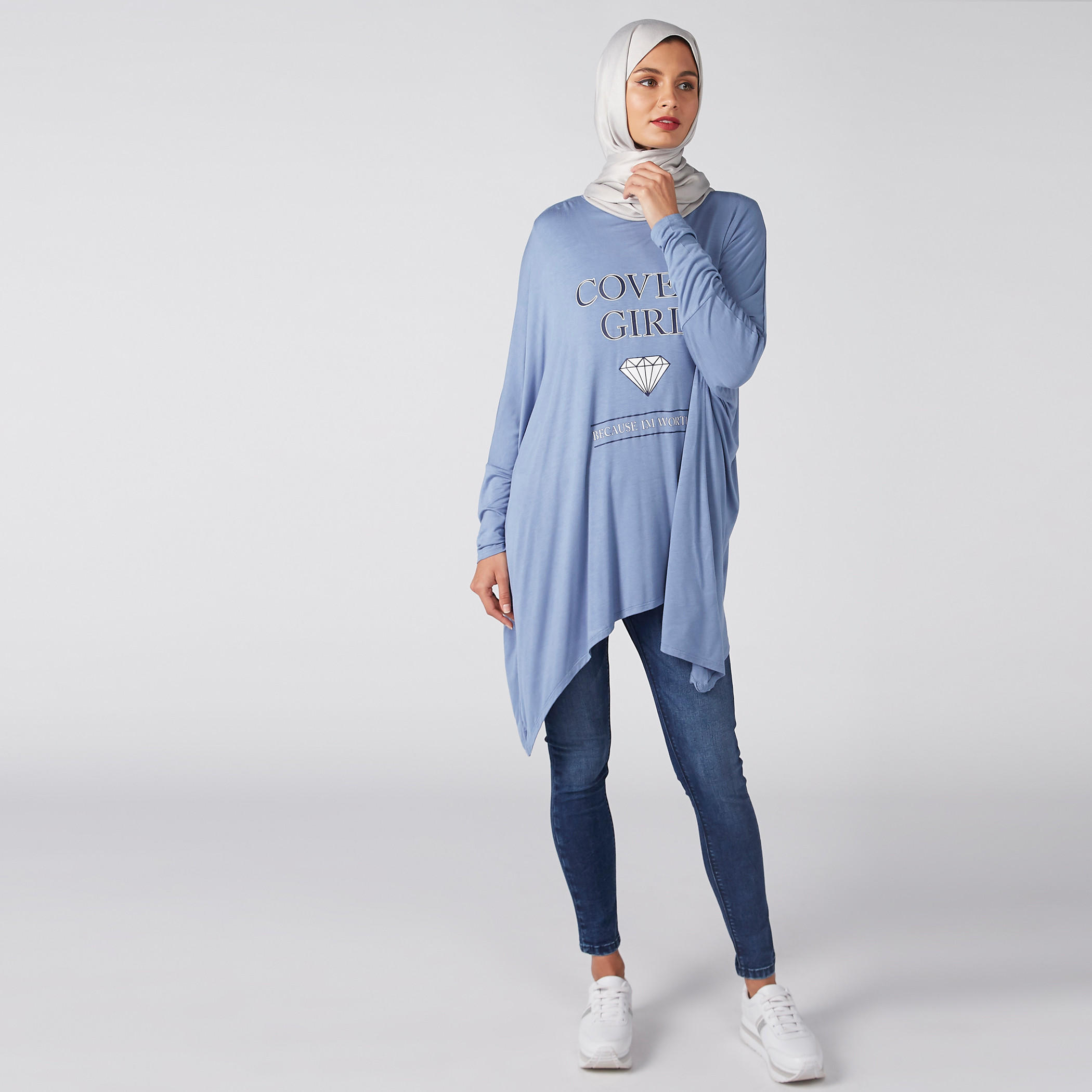 بلوزة بحواف غير مستوية وأكمام طويلة وطبعات-women-clothing-tshirts-image-2