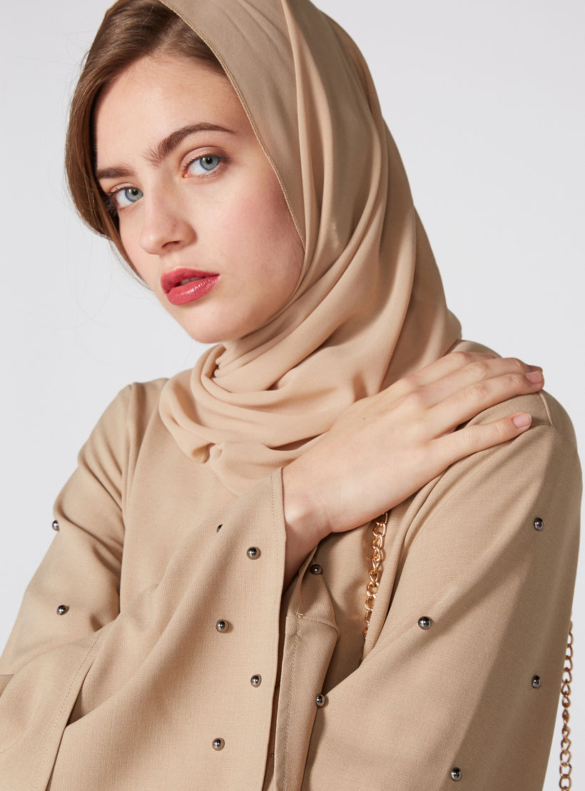 عباية مرصعة بأكمام طويلة وفيونكة-women-arabicclothing-abayas-image-1