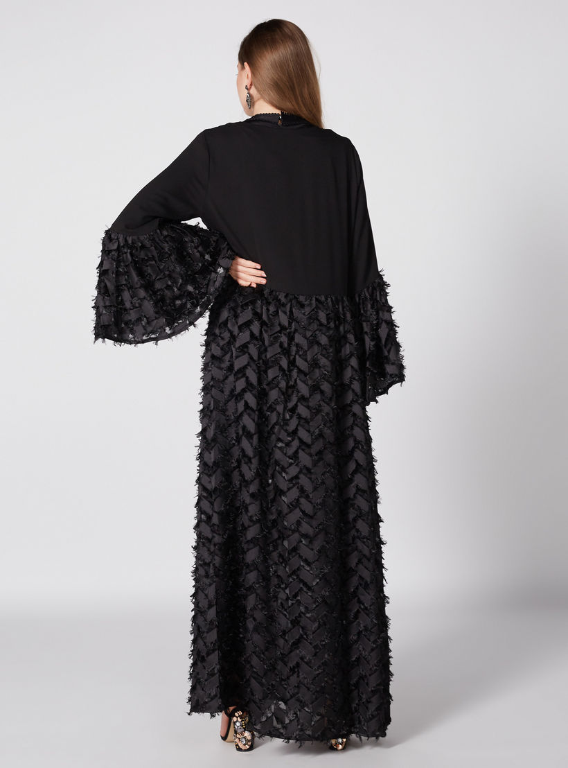 عباية بياقة مستديرة وأكمام واسعة-women-arabicclothing-abayas-image-3