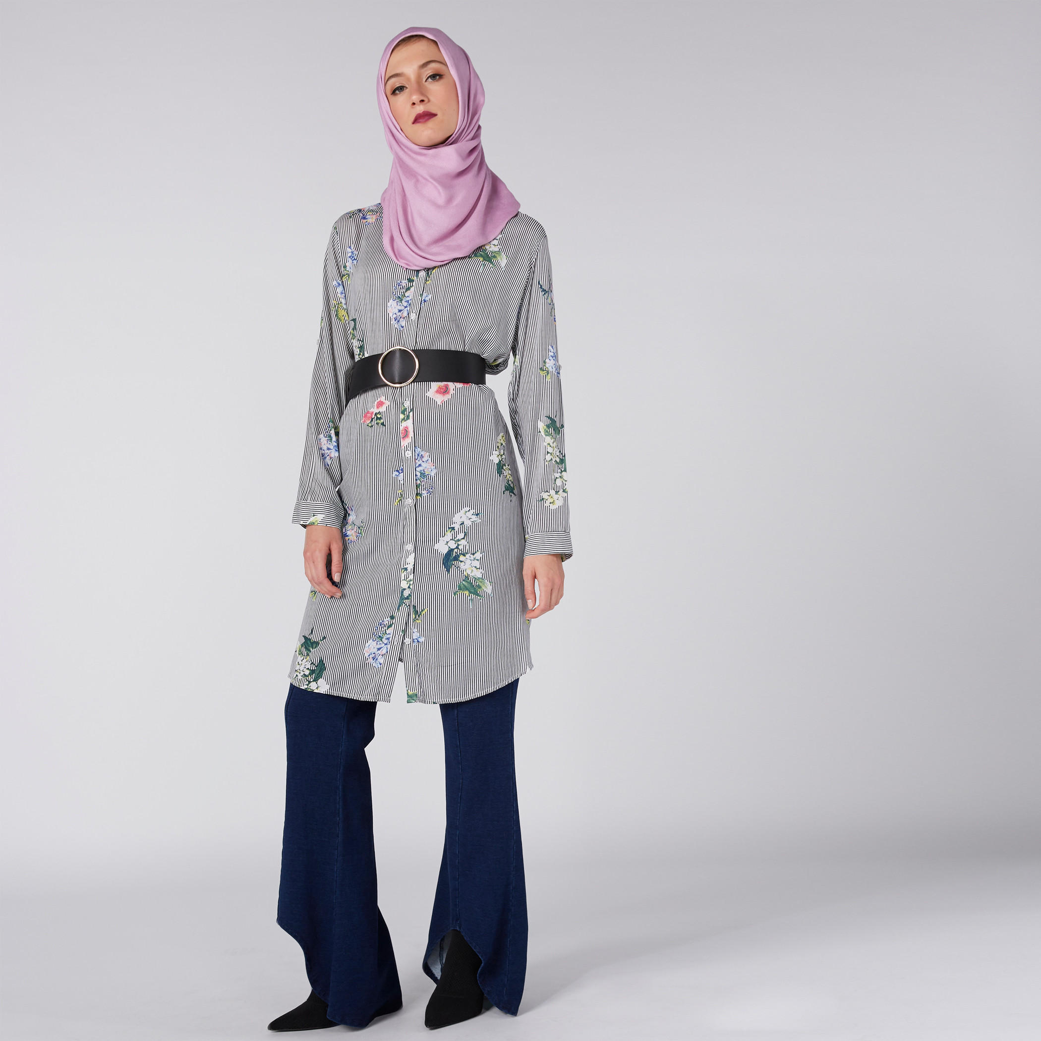 بنطال بوت كات طويل بخصر مطّاطي-women-clothing-bottoms-trousers-image-2