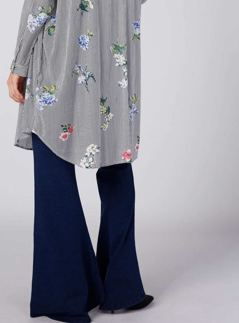 بنطال بوت كات طويل بخصر مطّاطي-women-clothing-bottoms-trousers-image-4