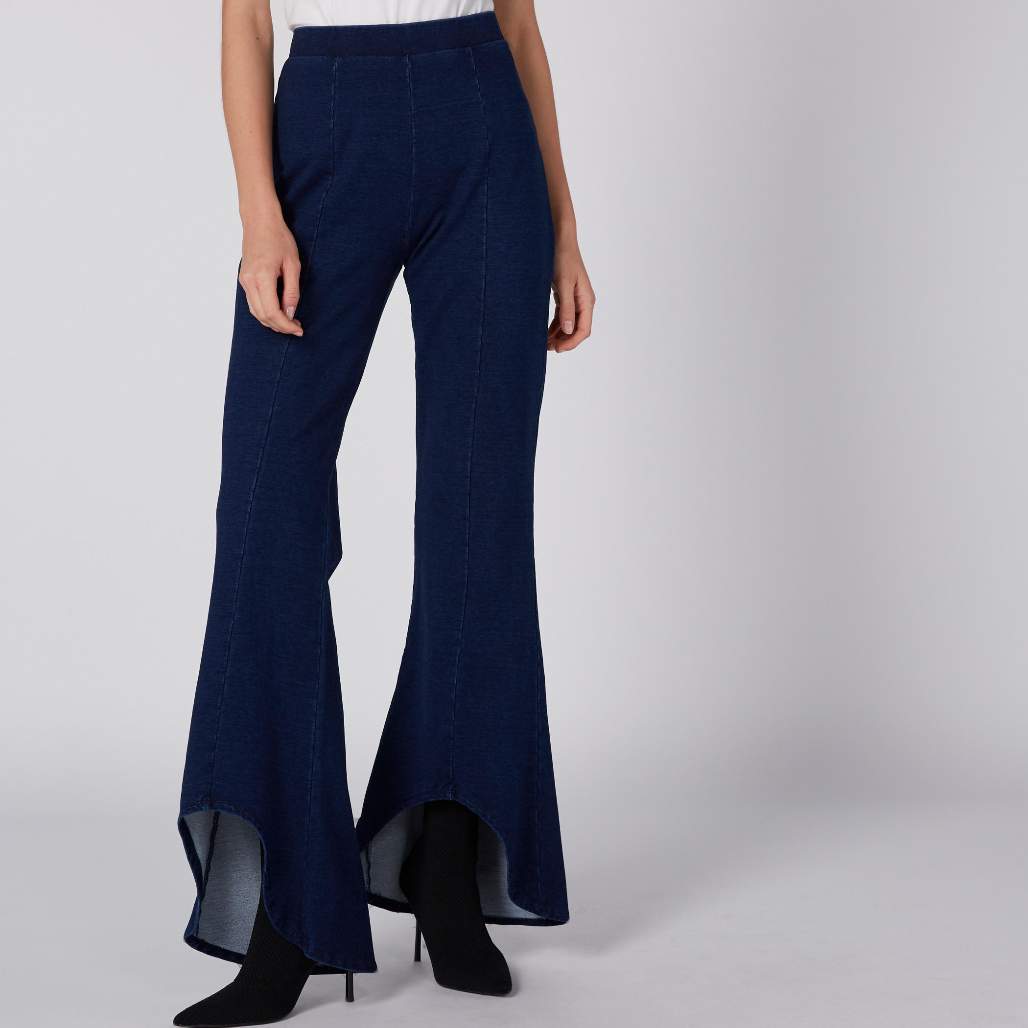 بنطال بوت كات طويل بخصر مطّاطي-women-clothing-bottoms-trousers-image-5