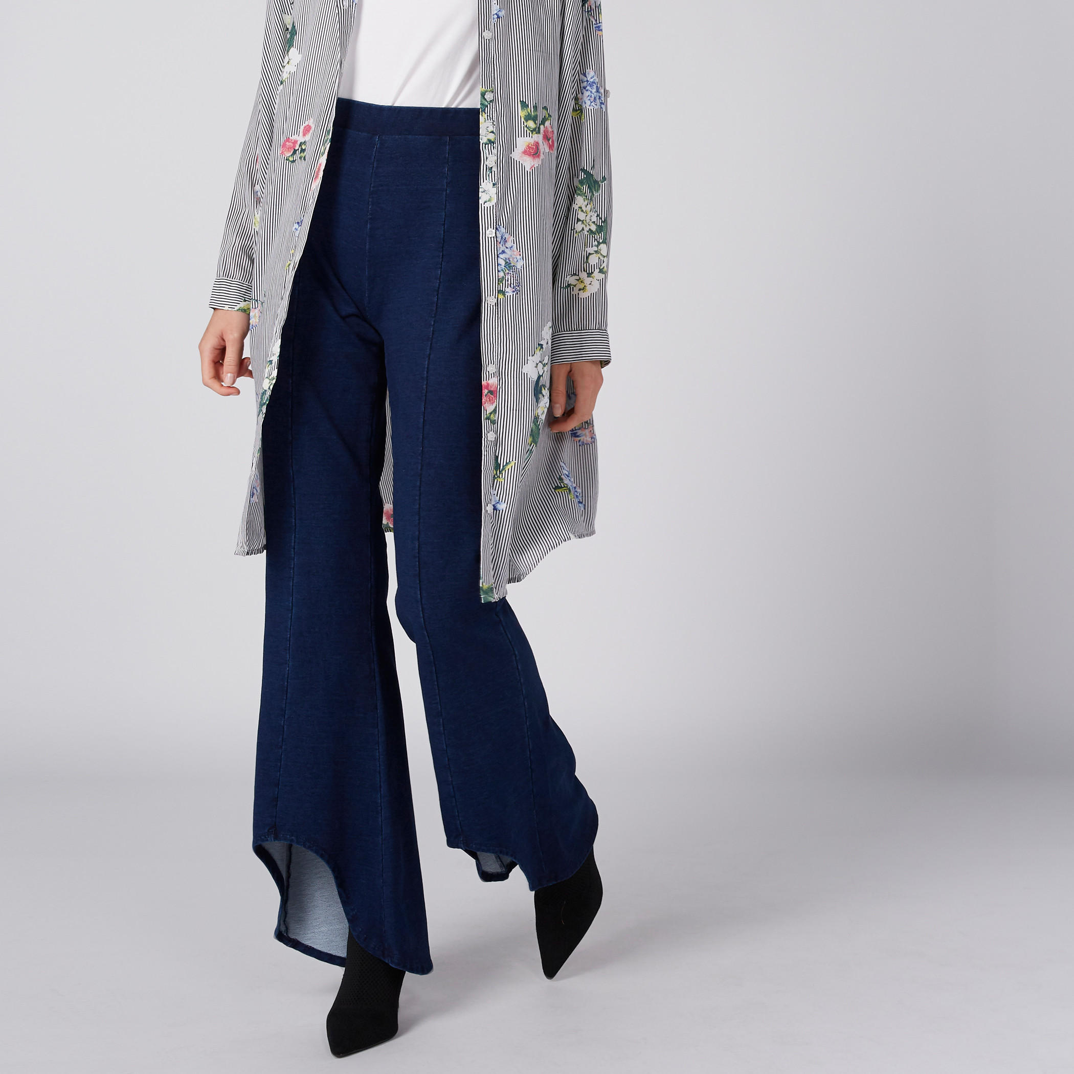 بنطال بوت كات طويل بخصر مطّاطي-women-clothing-bottoms-trousers-image-8