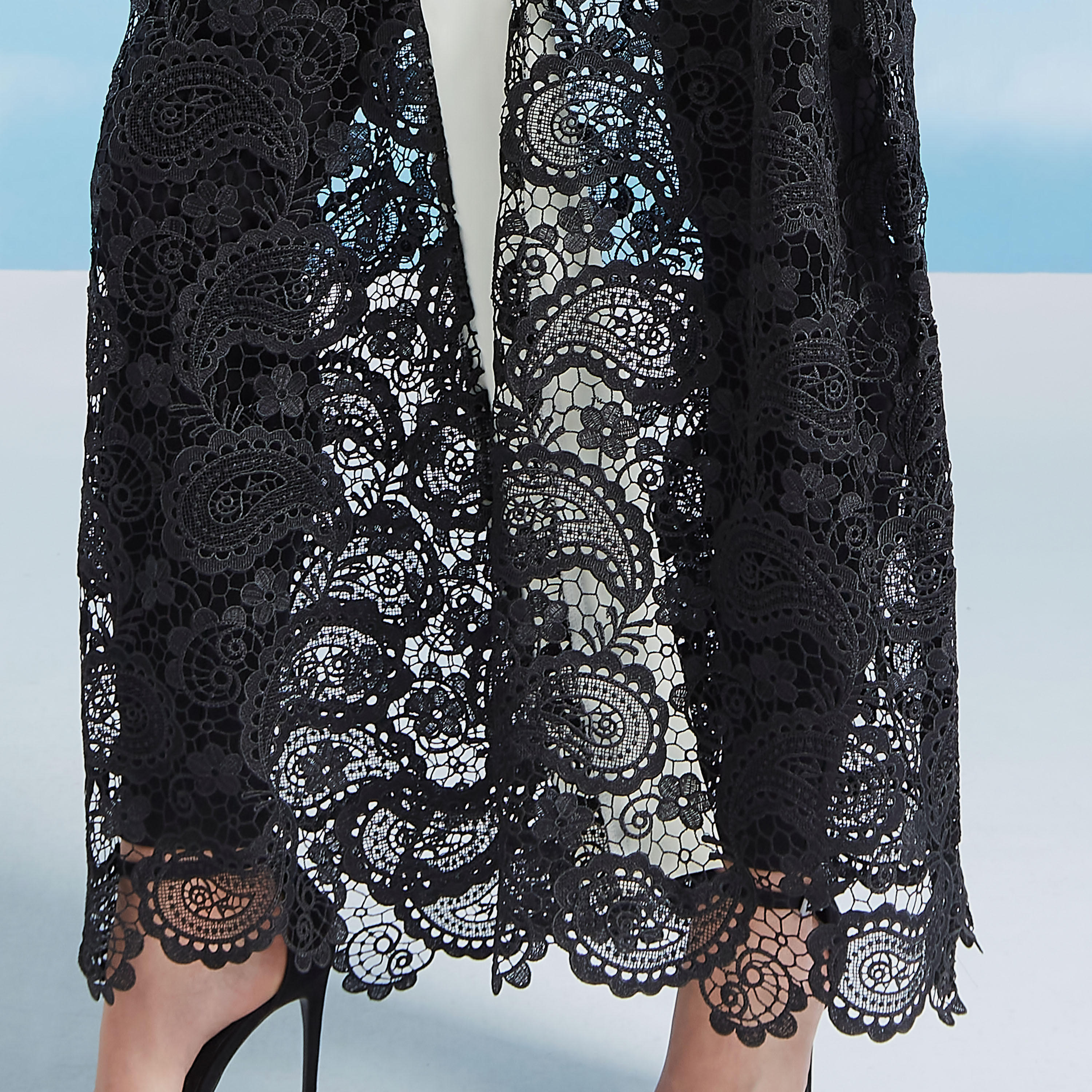 Lace Abaya with Flared Sleeves and Tie Ups-women-arabicclothing-abayas-image-7