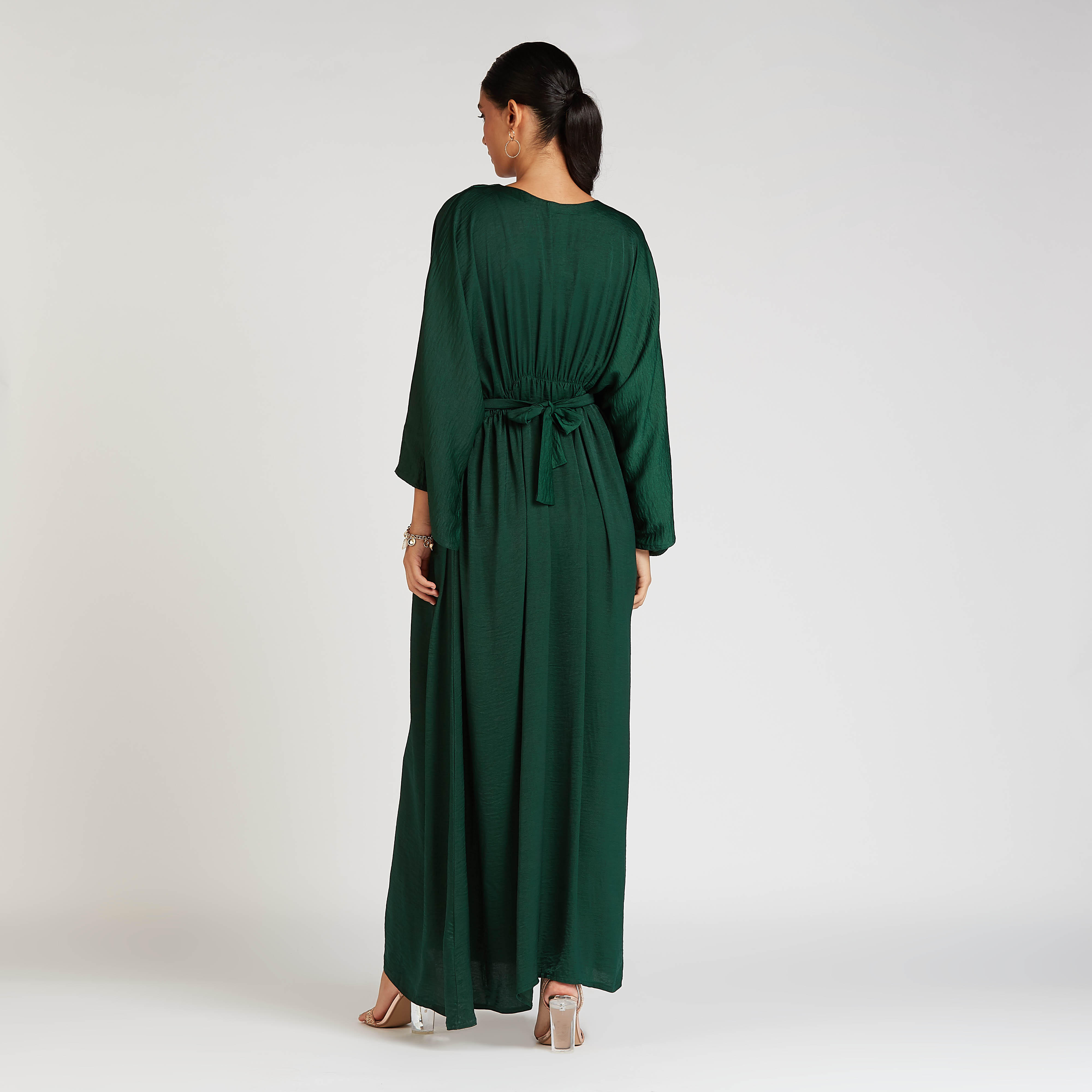 عباية بارزة الملمس بأكمام واسعة وأربطة-women-arabicclothing-abayas-image-3