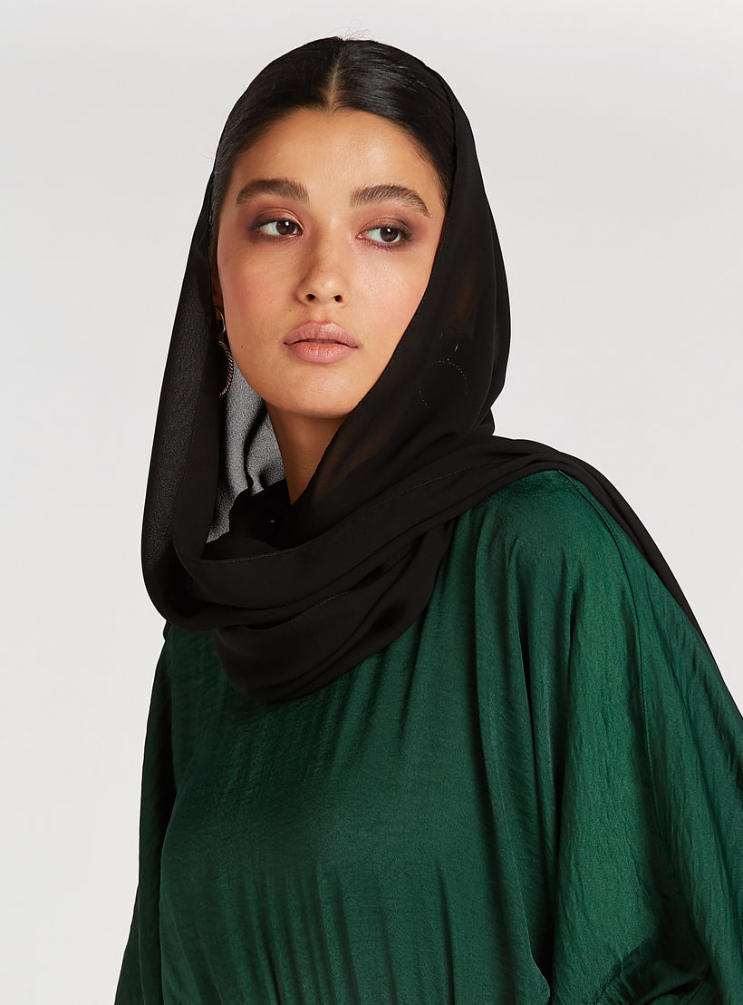 عباية بارزة الملمس بأكمام واسعة وأربطة-women-arabicclothing-abayas-image-1