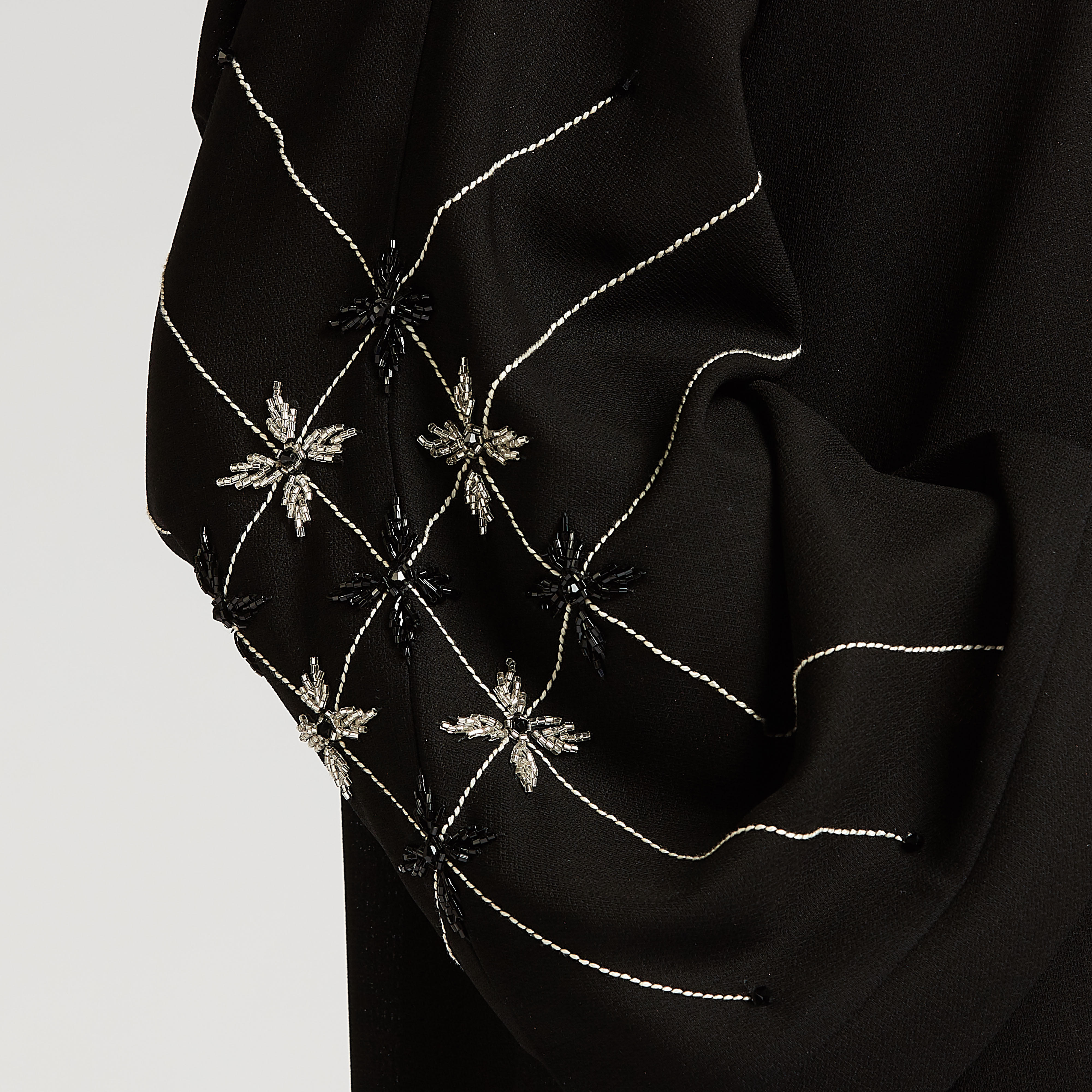 Embellished Abaya with V-neck and Flared Sleeves-women-arabicclothing-abayas-image-6