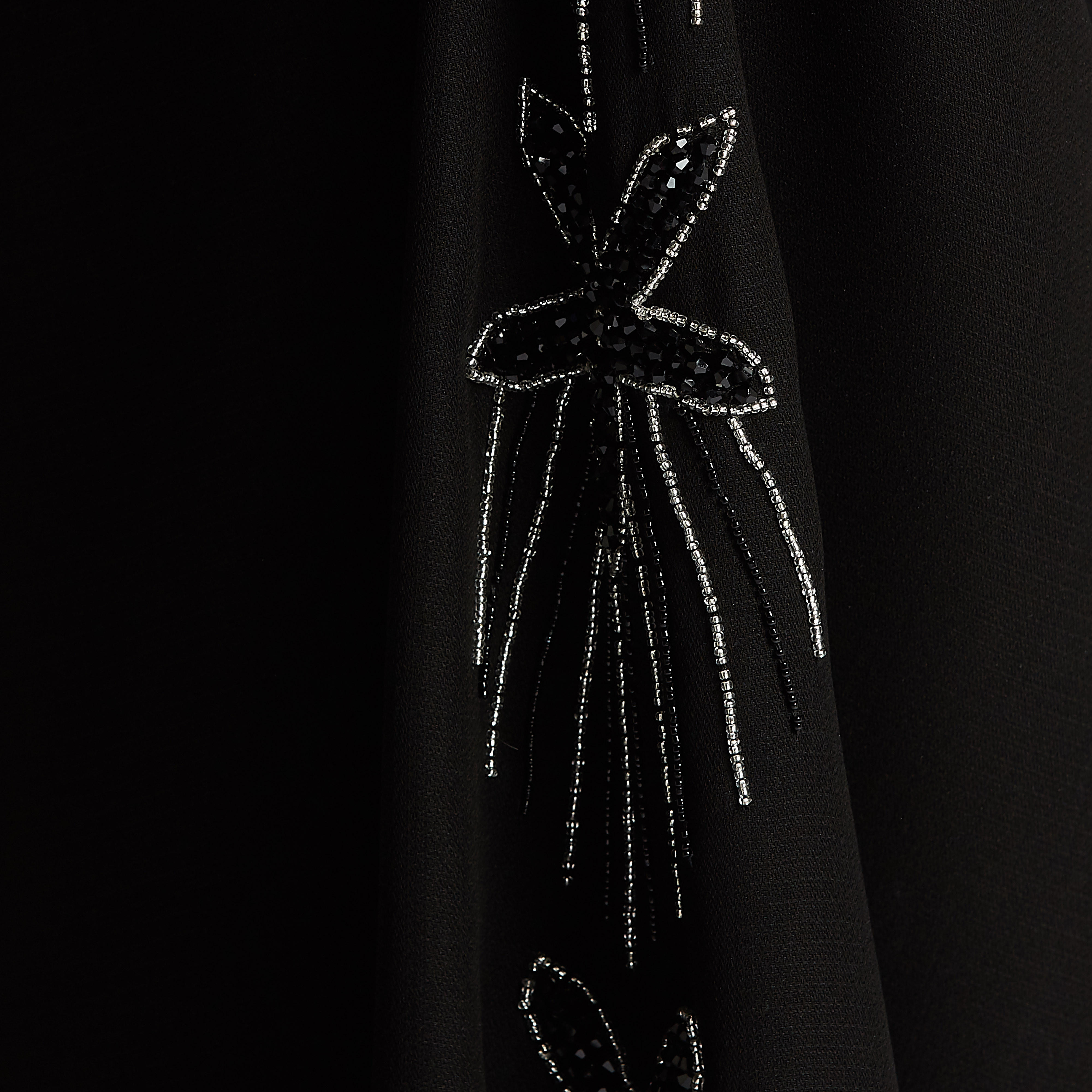 Embellished Abaya with V-neck and Flared Sleeves-women-arabicclothing-abayas-image-6