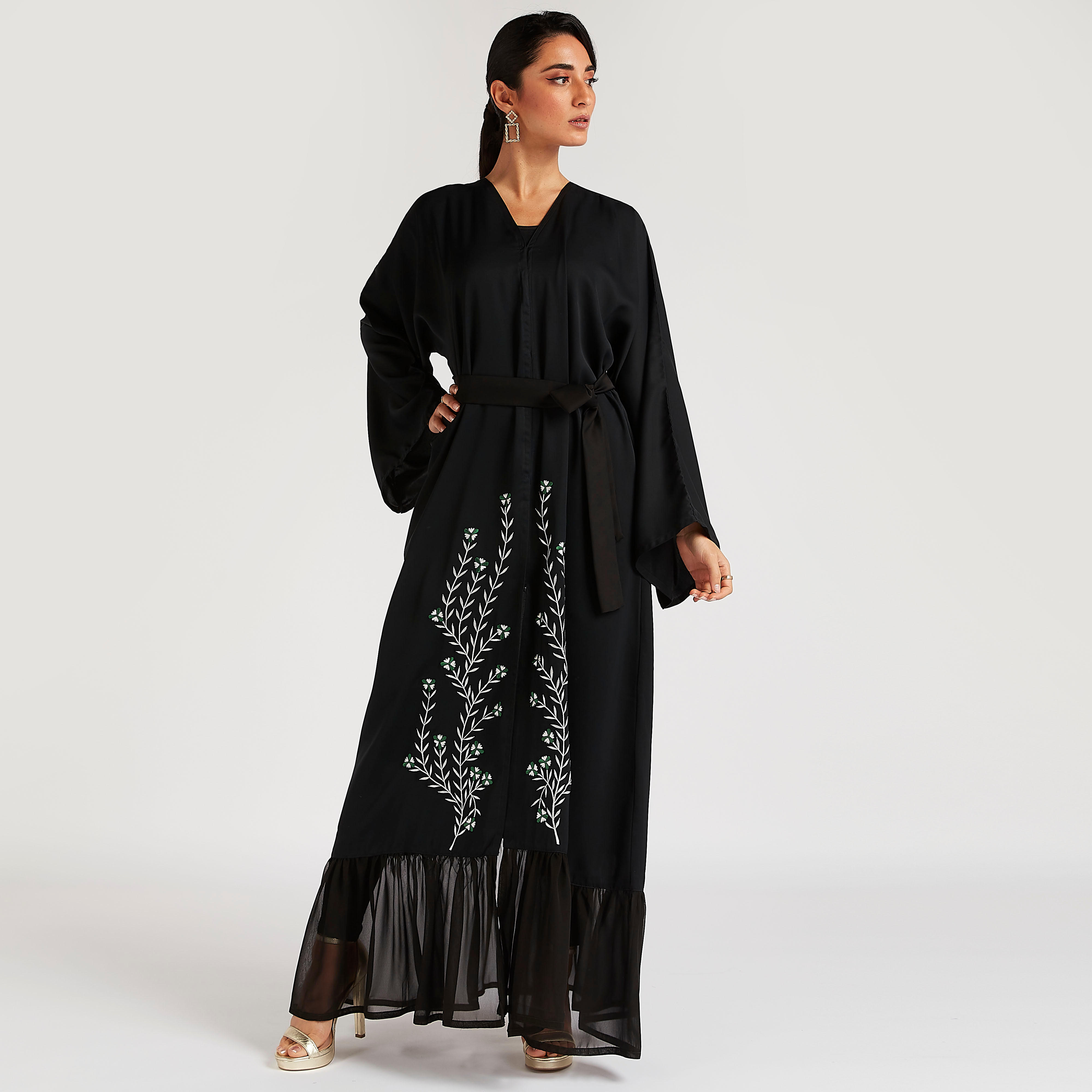Abayas Embroidered A-line Belted Abaya-women-arabicclothing-abayas-image-7