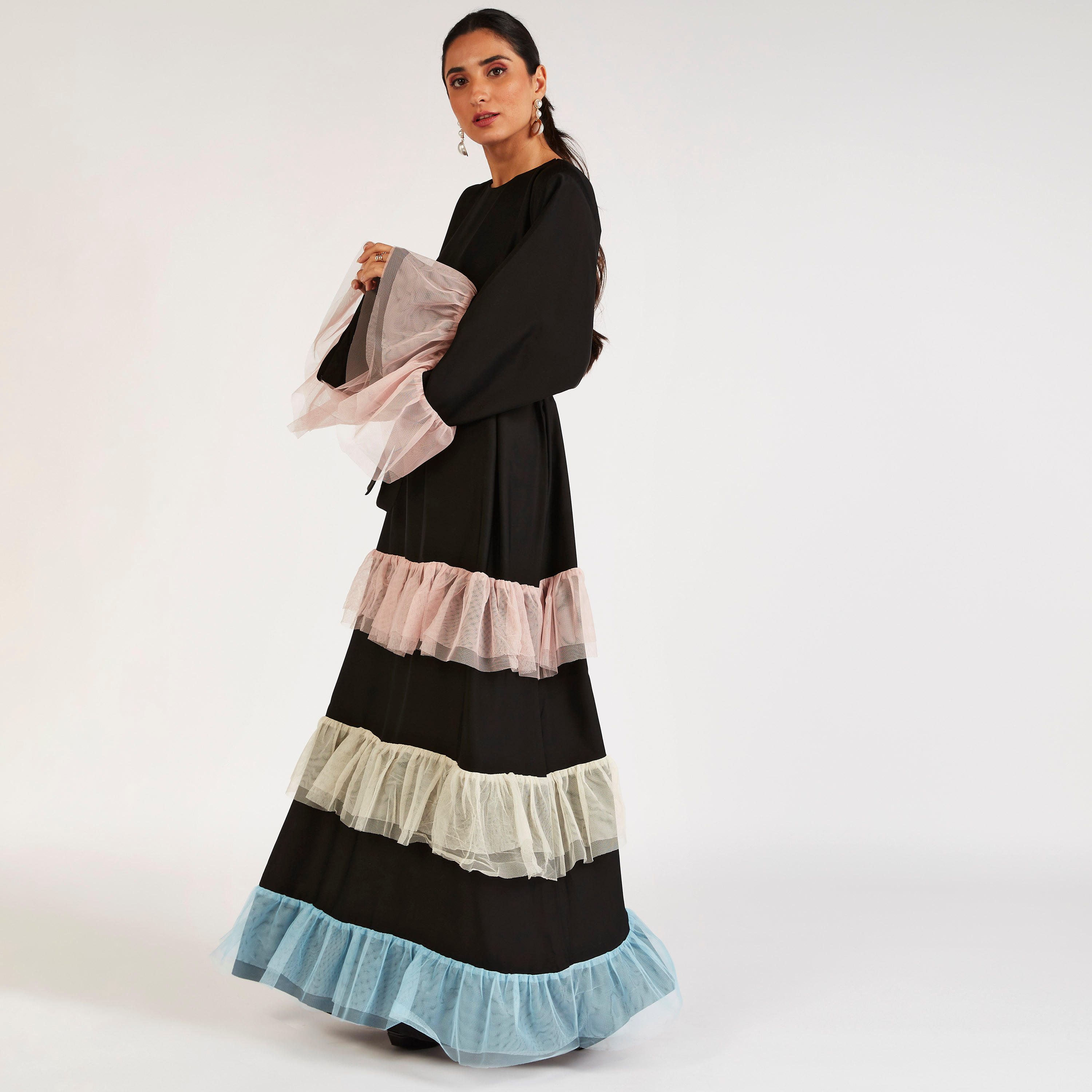 عباية إيه لاين بحزام وكشكشة من عبايات-women-arabicclothing-abayas-image-9