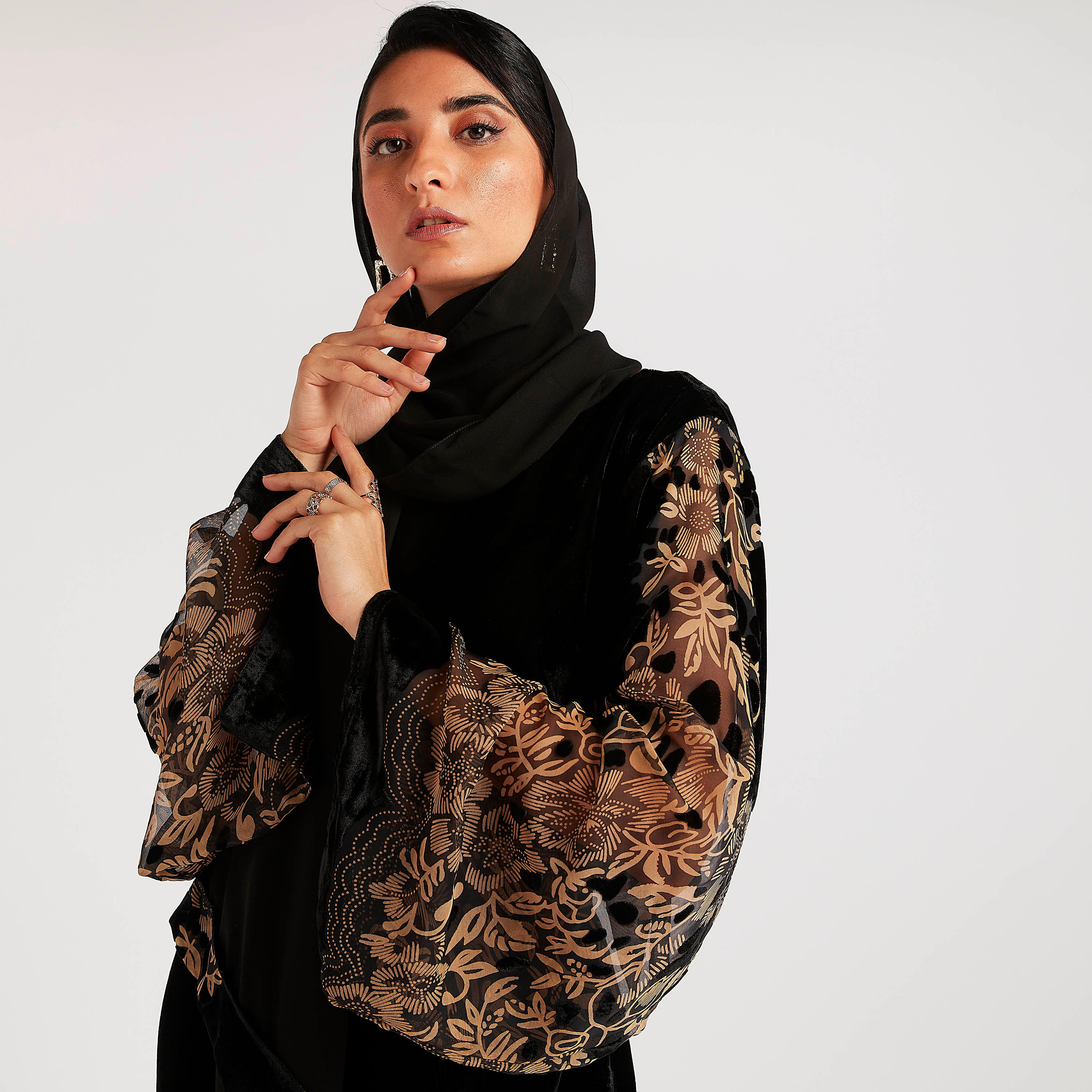 عباية إيه لايه لاين برباط خصر وطبعات من عبايات-women-arabicclothing-abayas-image-5