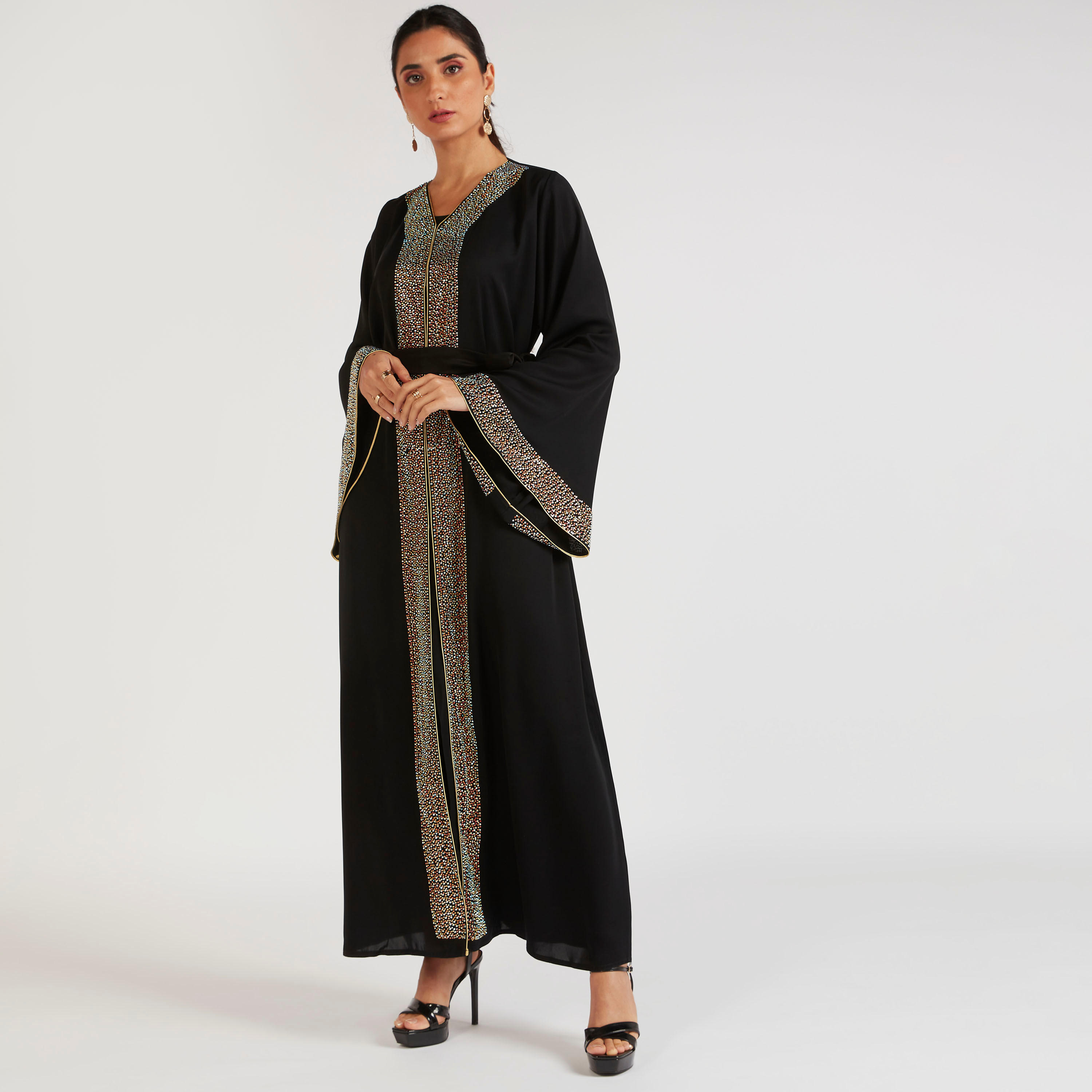 Abayas Embellished A-line Belted Abaya-women-arabicclothing-abayas-image-2