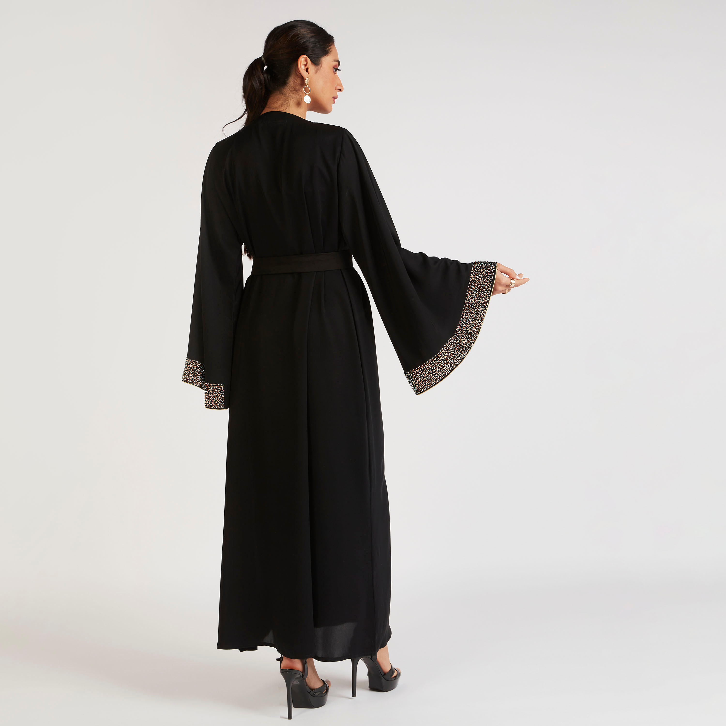 Abayas Embellished A-line Belted Abaya-women-arabicclothing-abayas-image-4