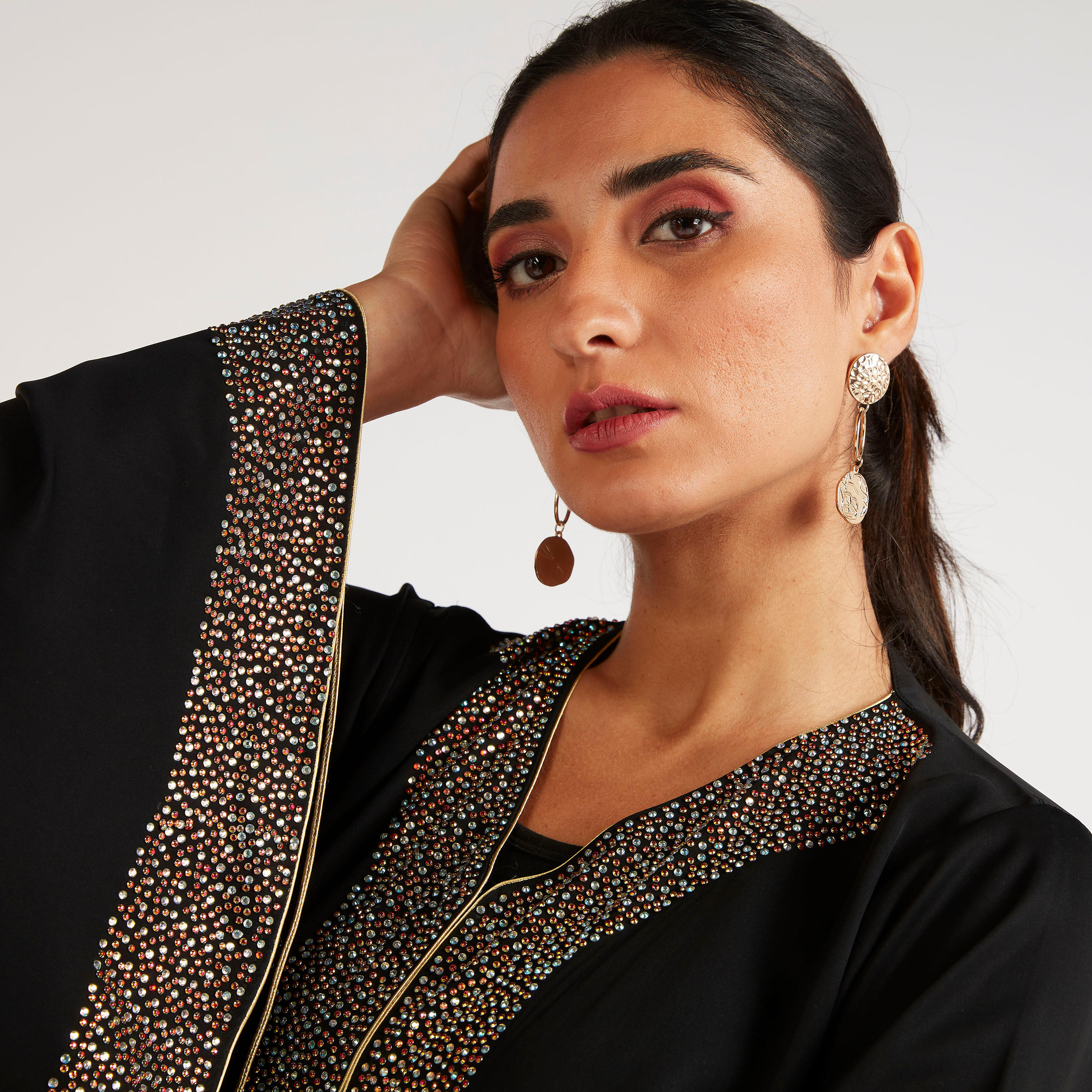 Abayas Embellished A-line Belted Abaya-women-arabicclothing-abayas-image-5