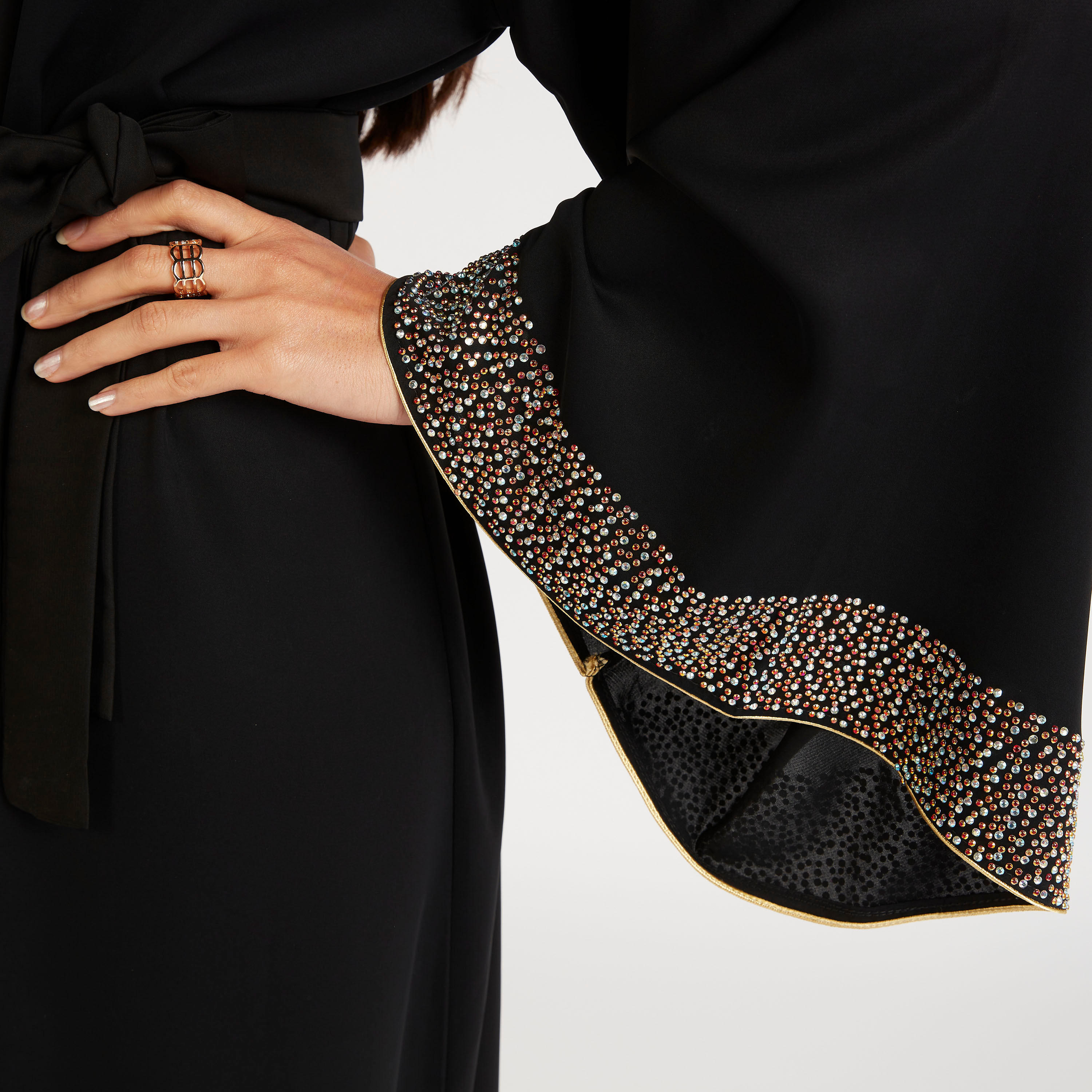 Abayas Embellished A-line Belted Abaya-women-arabicclothing-abayas-image-7