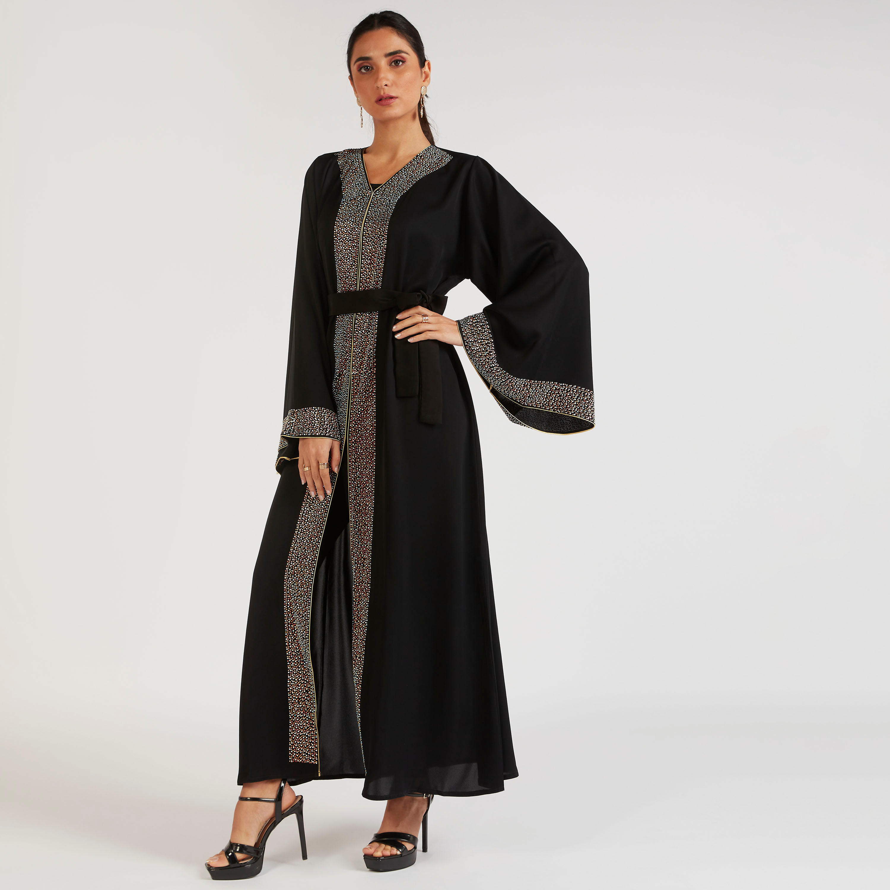 Abayas Embellished A-line Belted Abaya-women-arabicclothing-abayas-image-9