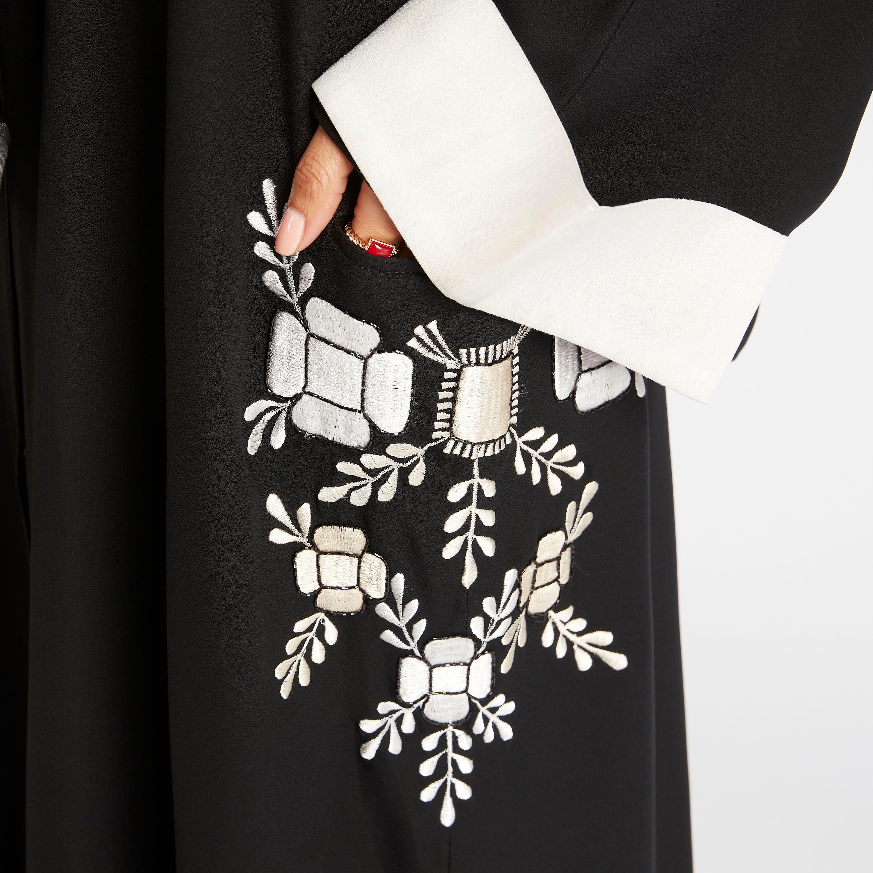Abayas A-line Abaya with Floral Embroidered Pockets-women-arabicclothing-abayas-image-6