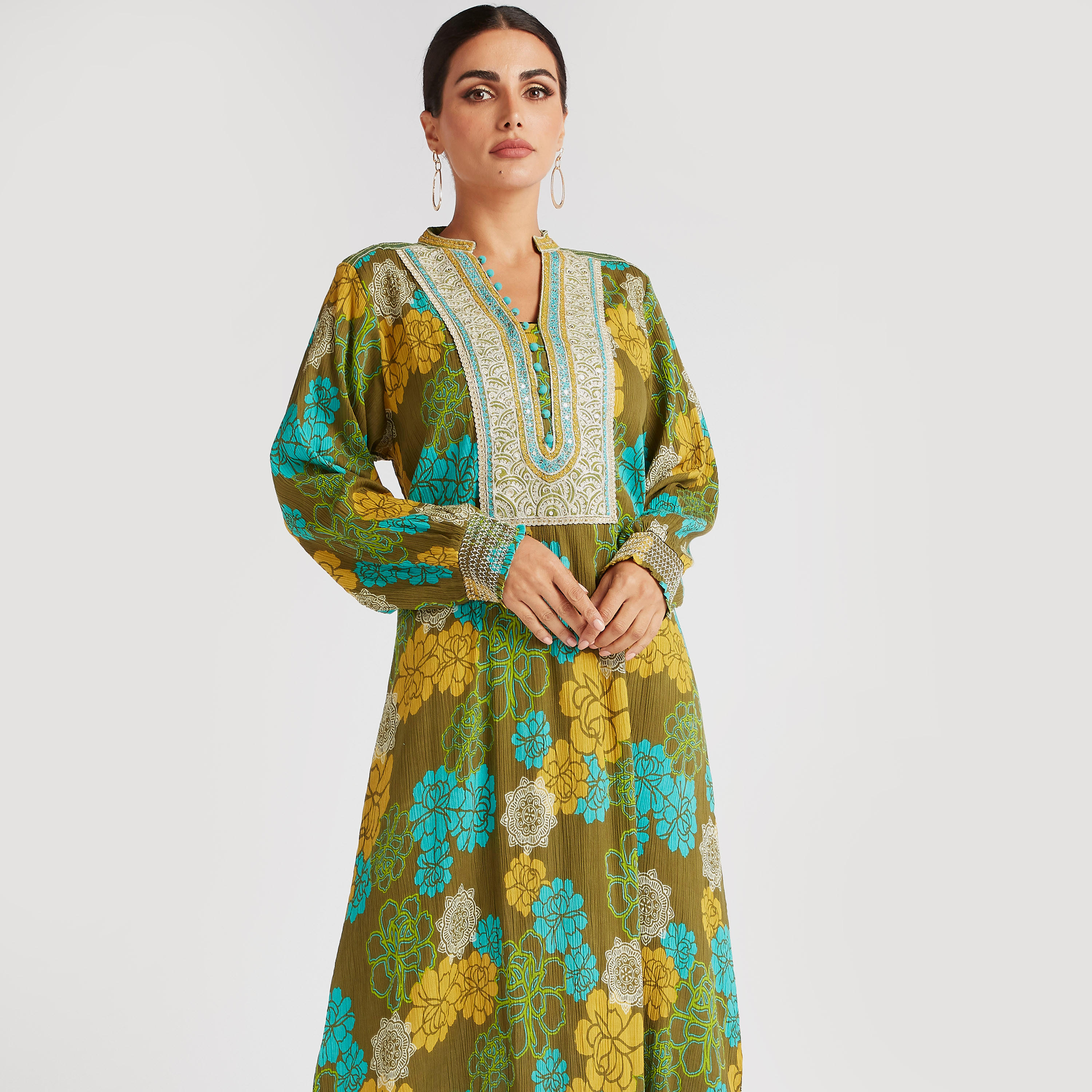 جلابية إيه لاين وتفاصيل مطرزة من عبايات-women-arabicclothing-abayas-image-3