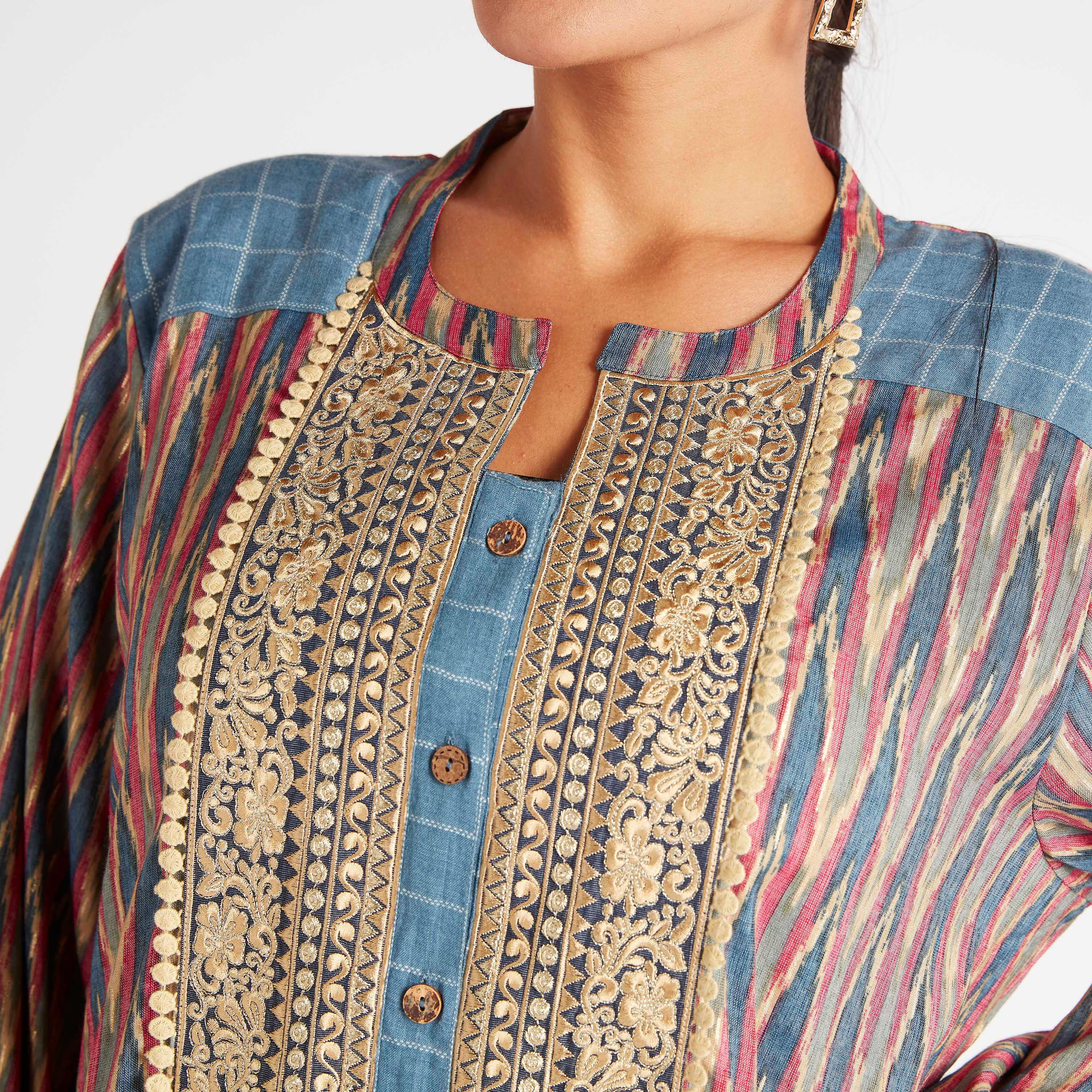 جلابية إيه لاين وتفاصيل مطرزة وطبعات من عبايات-women-arabicclothing-abayas-image-6