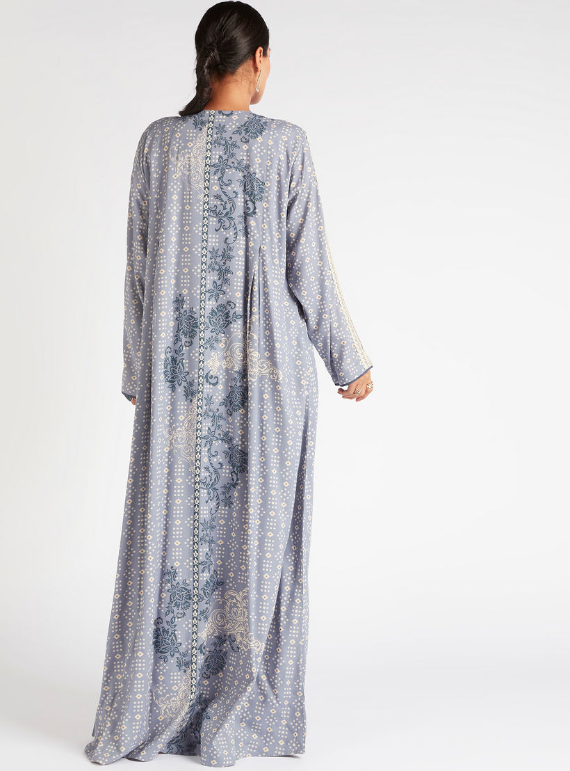جلابية إيه لاين وتفاصيل مطرزة وكسرات من عبايات-women-arabicclothing-abayas-image-4