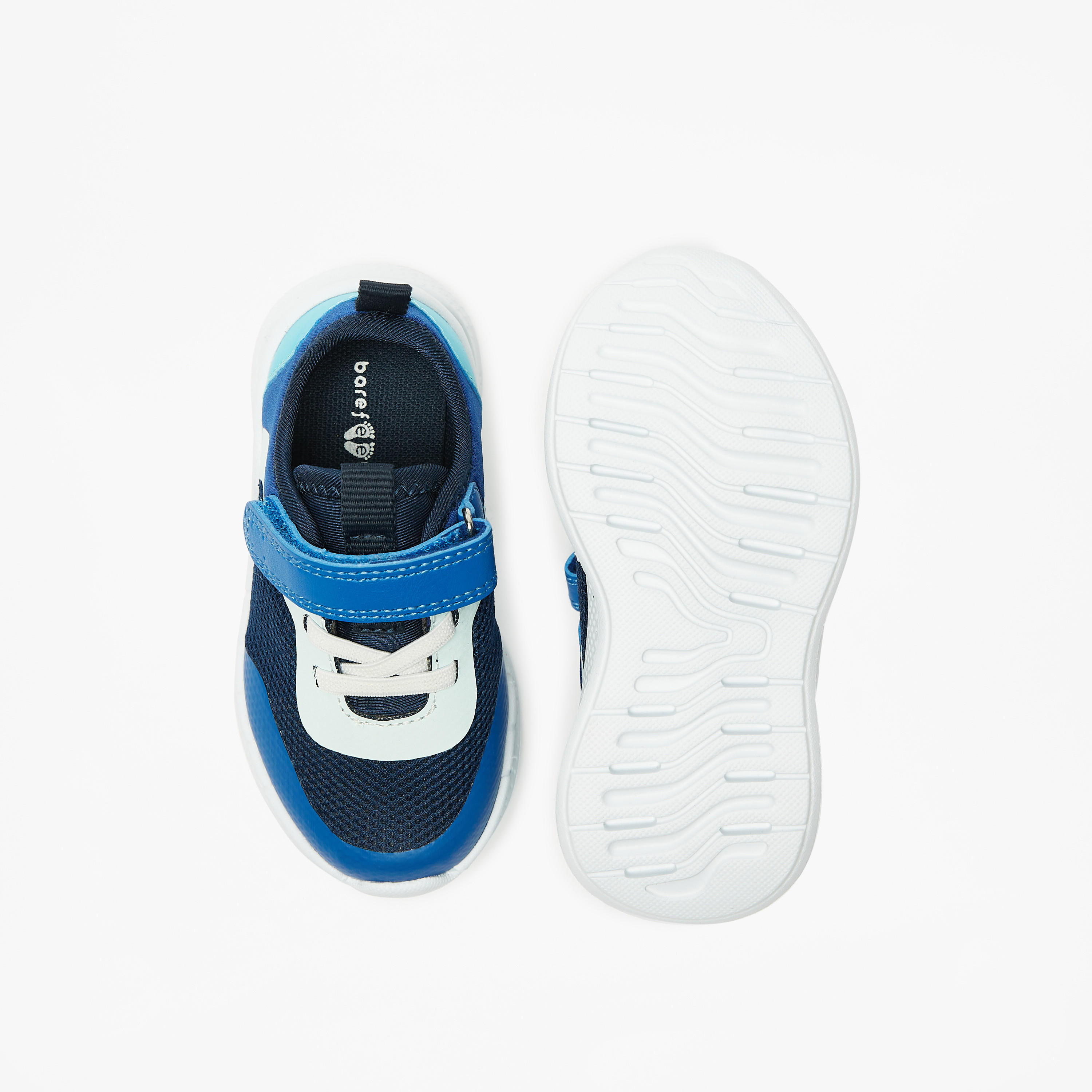 Barefeet Panelled Sneakers with Hook and Loop Closure-baby-boys-shoes-closedshoes-image-4