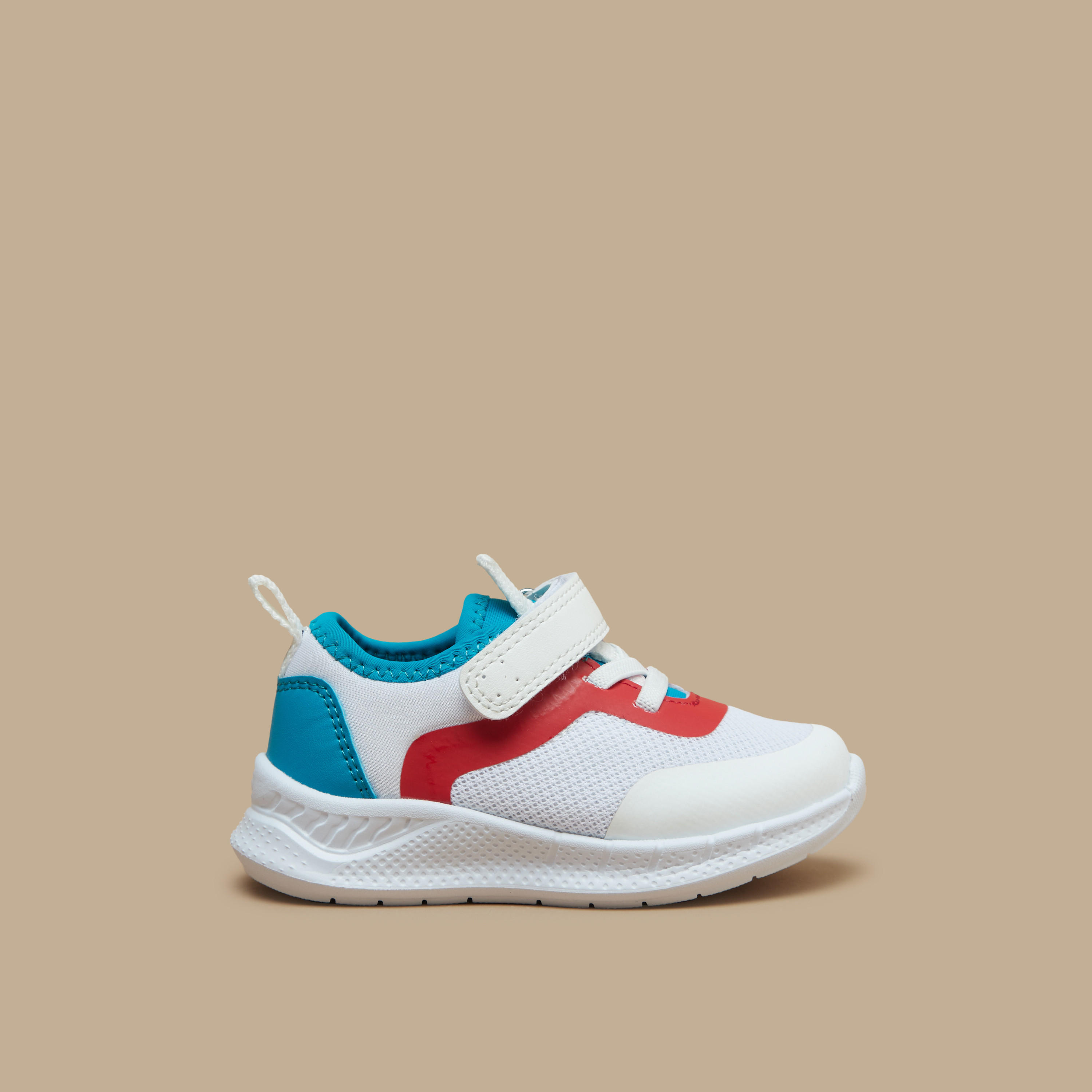 Barefeet Panelled Sneakers with Hook and Loop Closure-baby-boys-shoes-closedshoes-image-2