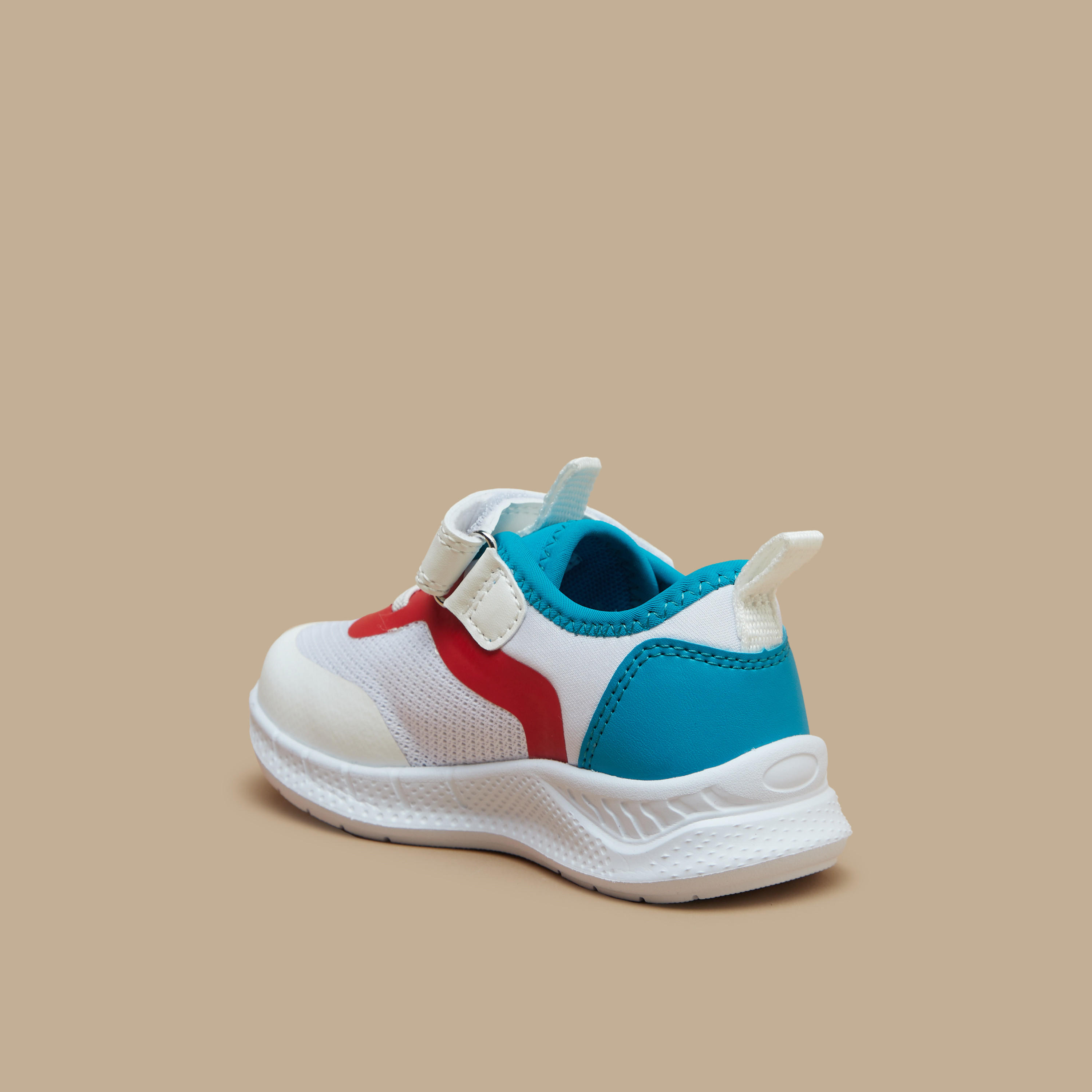 Barefeet Panelled Sneakers with Hook and Loop Closure-baby-boys-shoes-closedshoes-image-3
