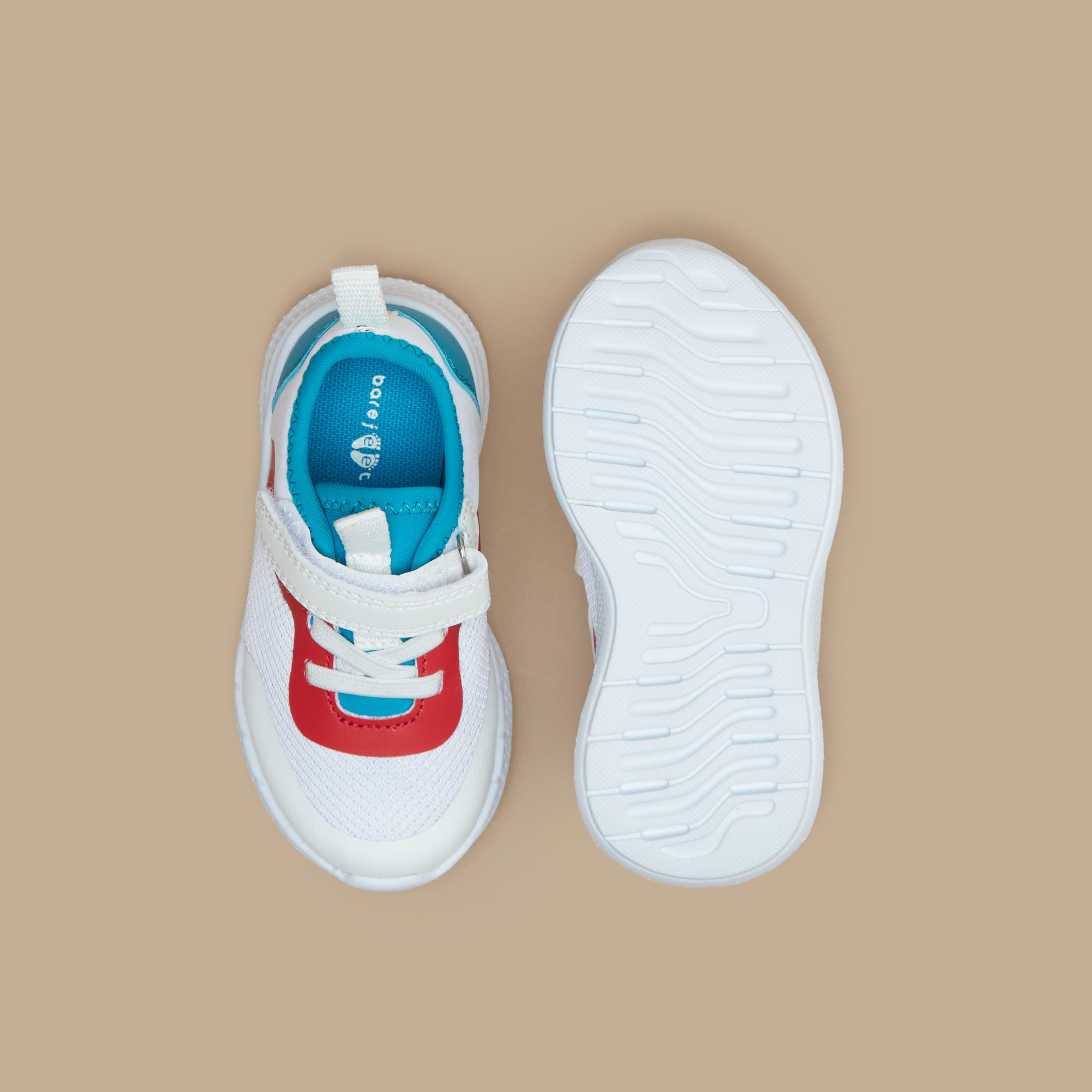 Barefeet Panelled Sneakers with Hook and Loop Closure-baby-boys-shoes-closedshoes-image-4
