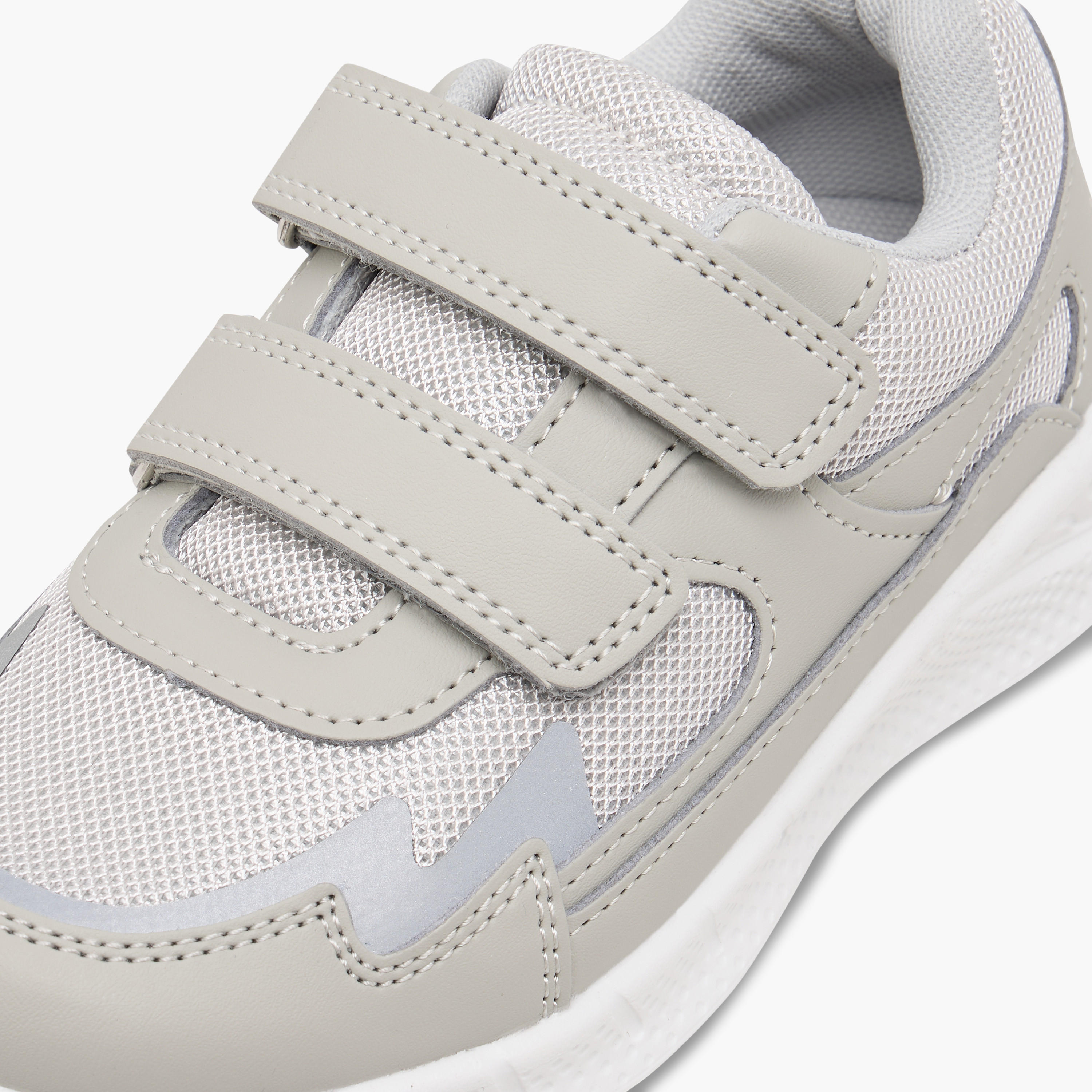 Juniors Panelled Sneakers with Hook and Loop Closure-boys-shoes-sneakers-image-4