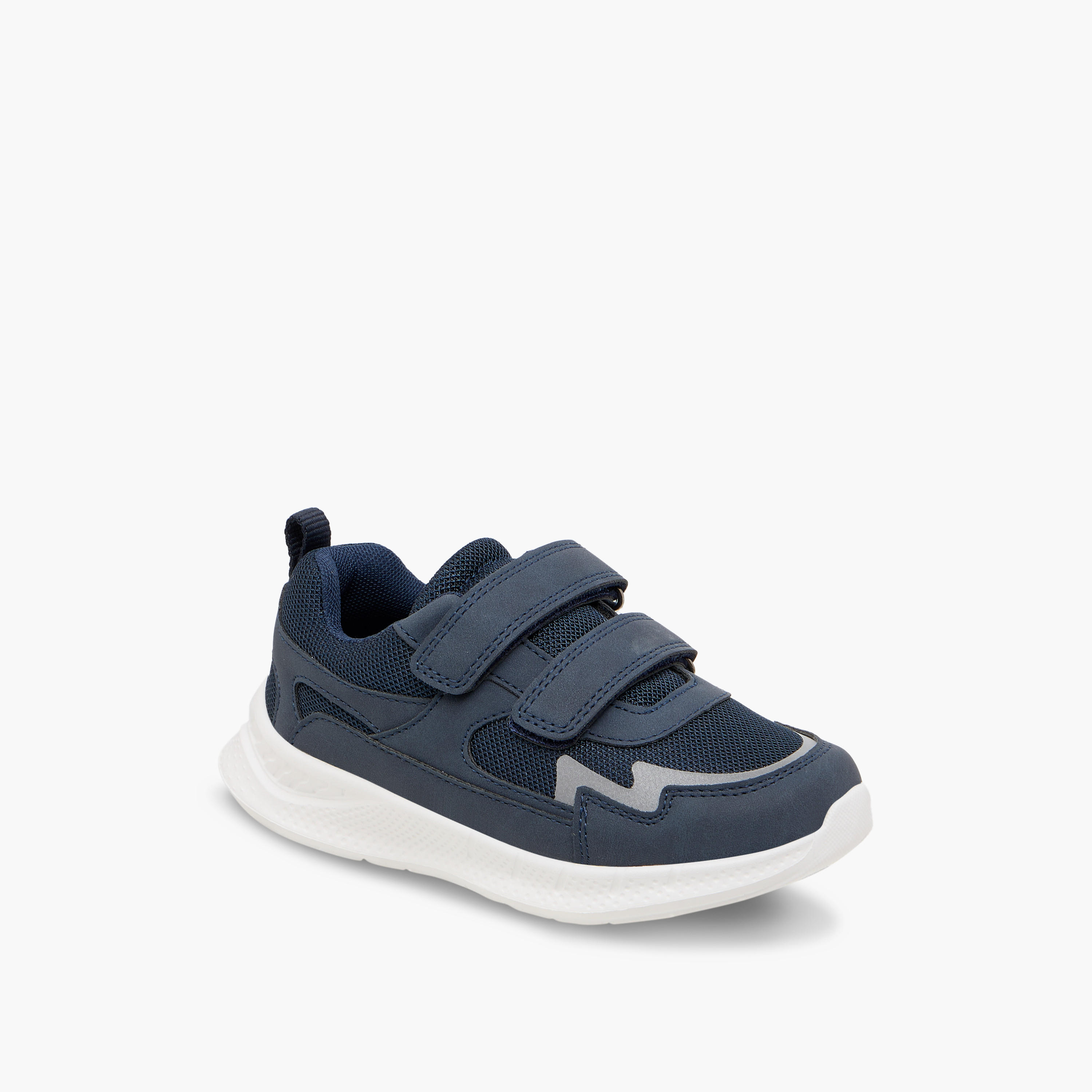Juniors Panelled Sneakers with Hook and Loop Closure-boys-shoes-sneakers-image-2