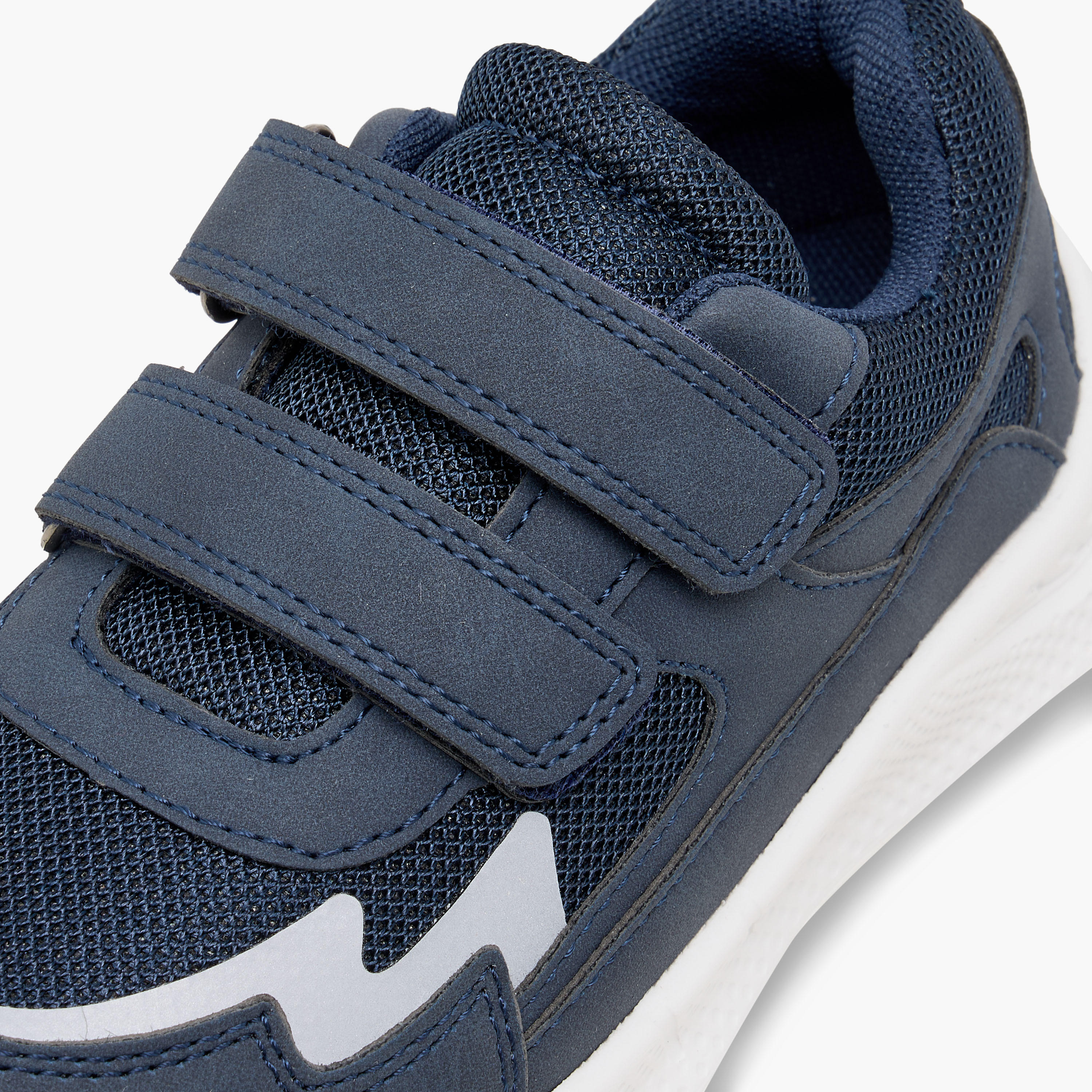 Juniors Panelled Sneakers with Hook and Loop Closure-boys-shoes-sneakers-image-4