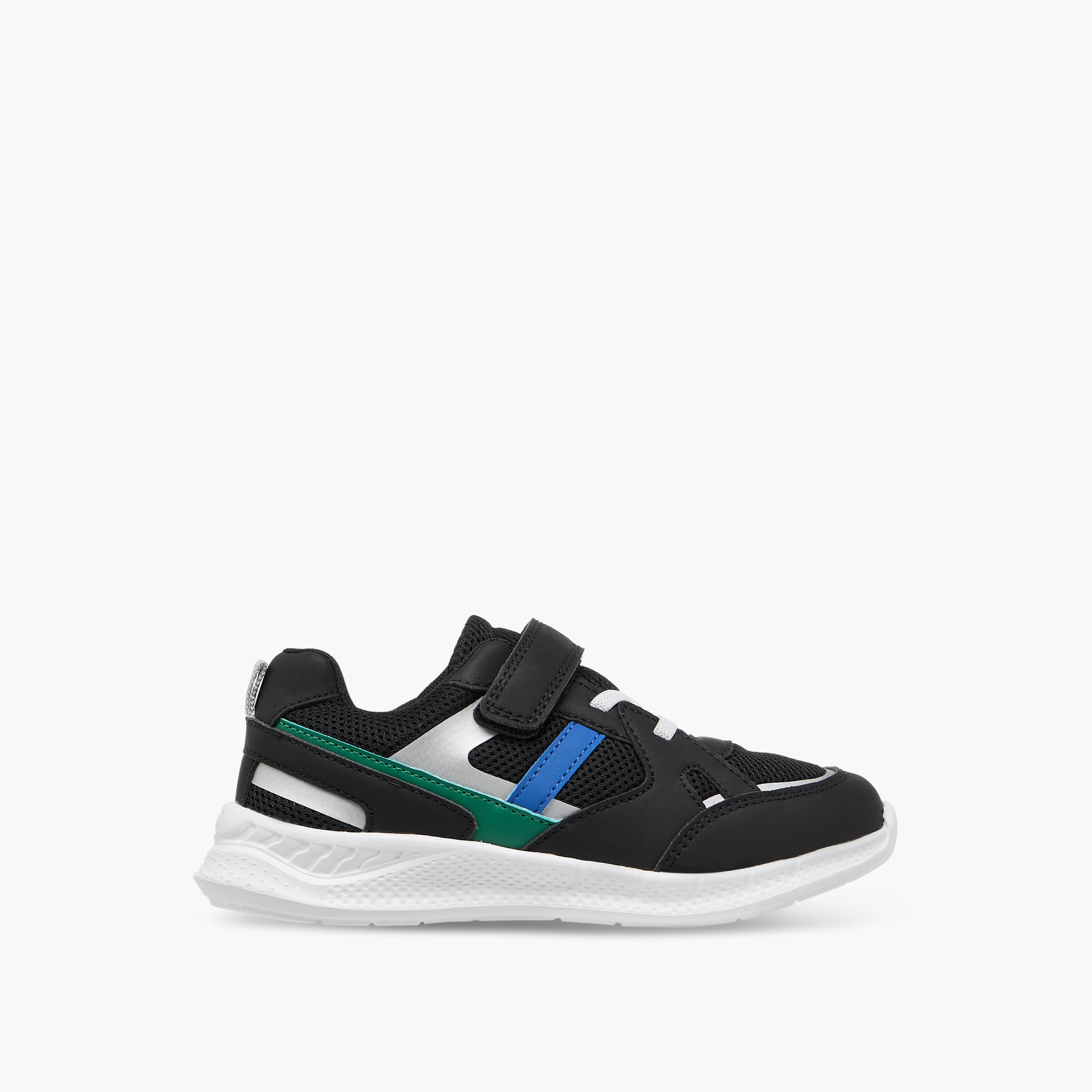 Juniors Panelled Sneakers with Hook and Loop Closure-boys-shoes-sneakers-image-3