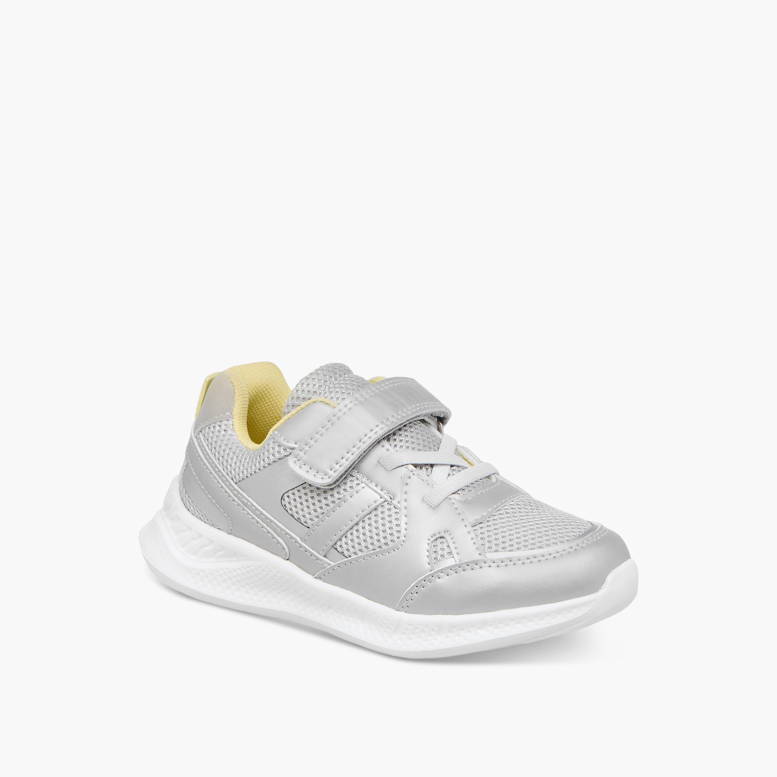 Juniors Panelled Sneakers with Hook and Loop Closure-boys-shoes-sneakers-image-2