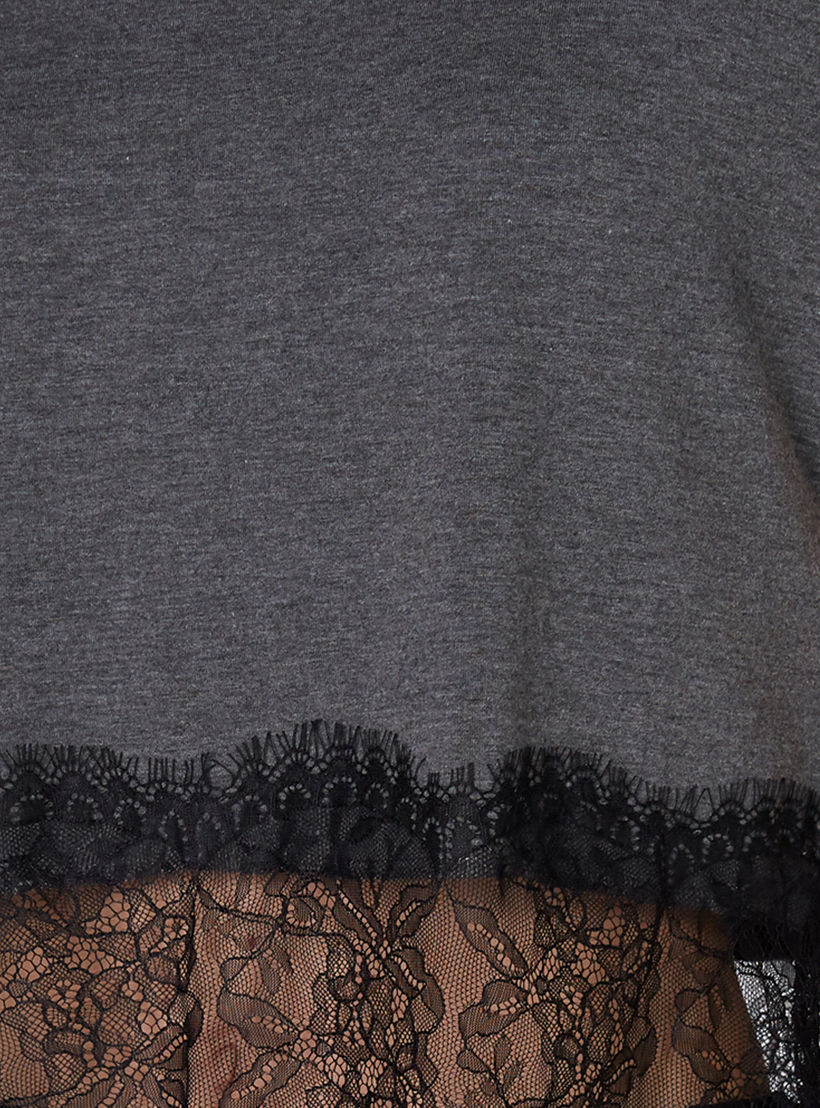 بلوزة بياقة مستديرة وأكمام قصيرة وتفاصيل دانتيل-women-clothing-shirtsandblouses-blouses-image-3