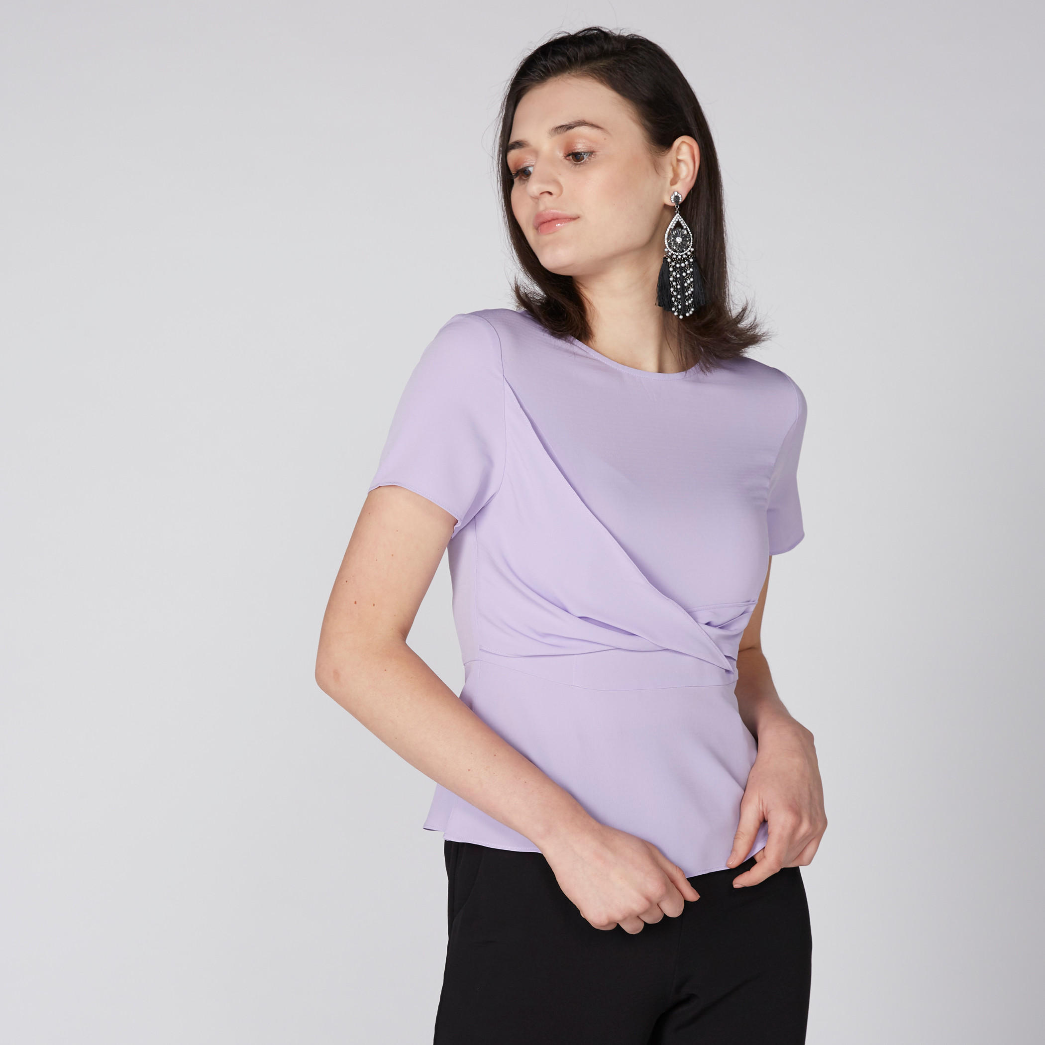 Layered Top with Round Neck and Short Sleeves-women-clothing-shirtsandblouses-blouses-image-2