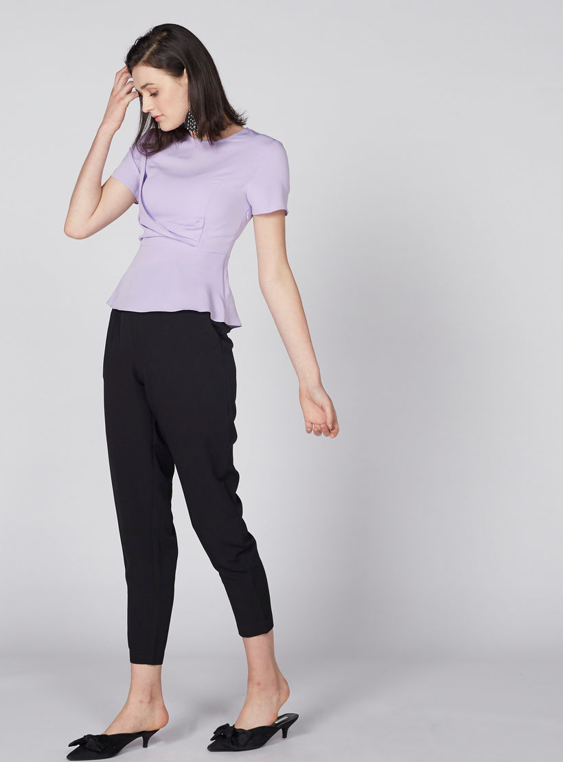 Layered Top with Round Neck and Short Sleeves-women-clothing-shirtsandblouses-blouses-image-5