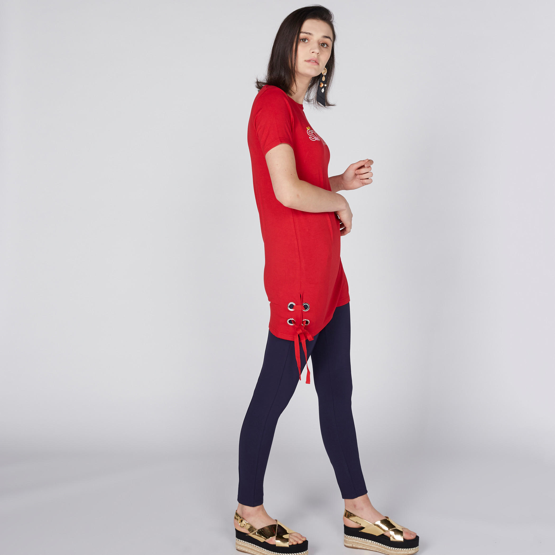 تيشيرت طويل بياقة مستديرة وأكمام قصيرة وطبعات-women-clothing-shirtsandblouses-shirts-image-4