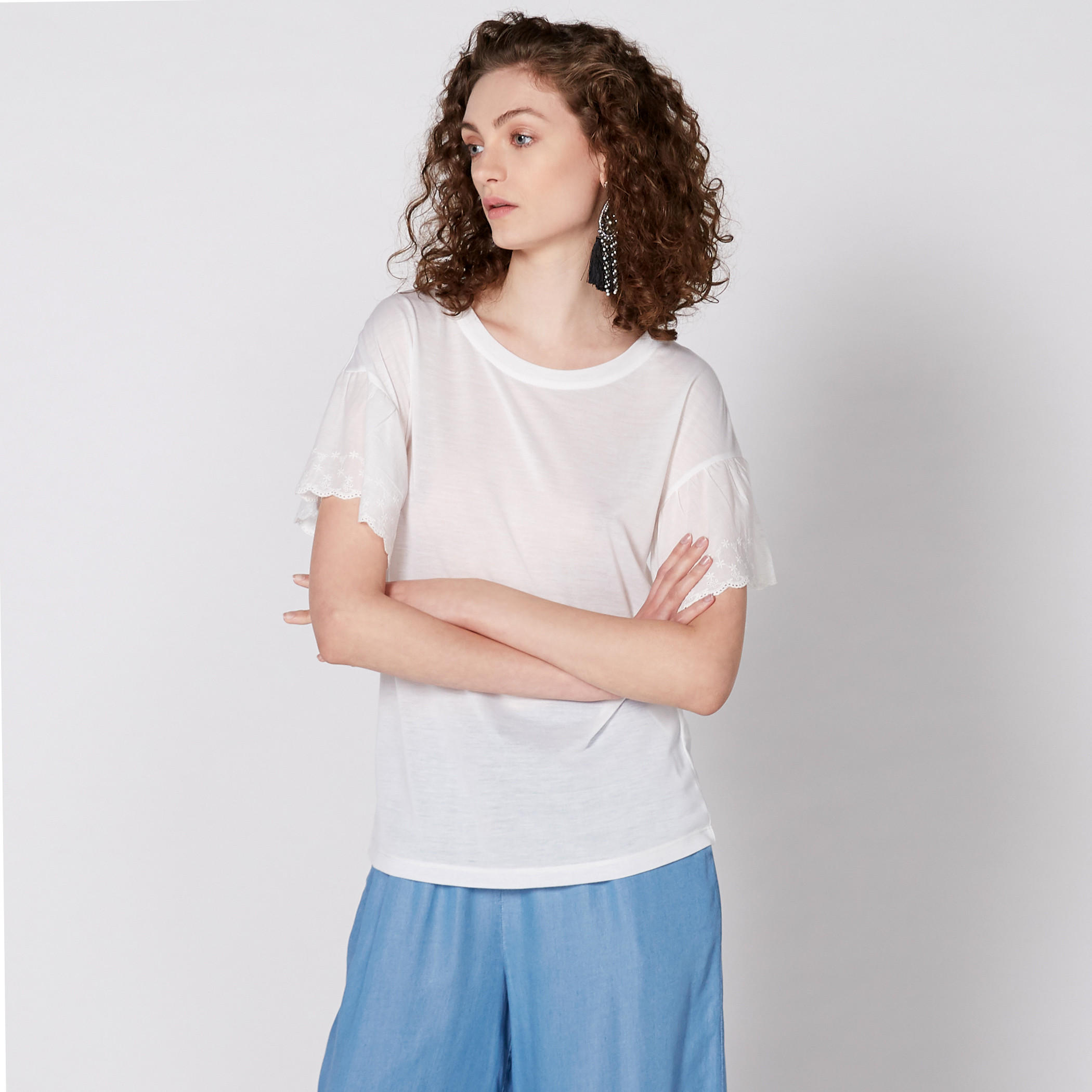 بلوزة بياقة مستديرة وأكمام قصيرة-women-clothing-shirtsandblouses-blouses-image-3