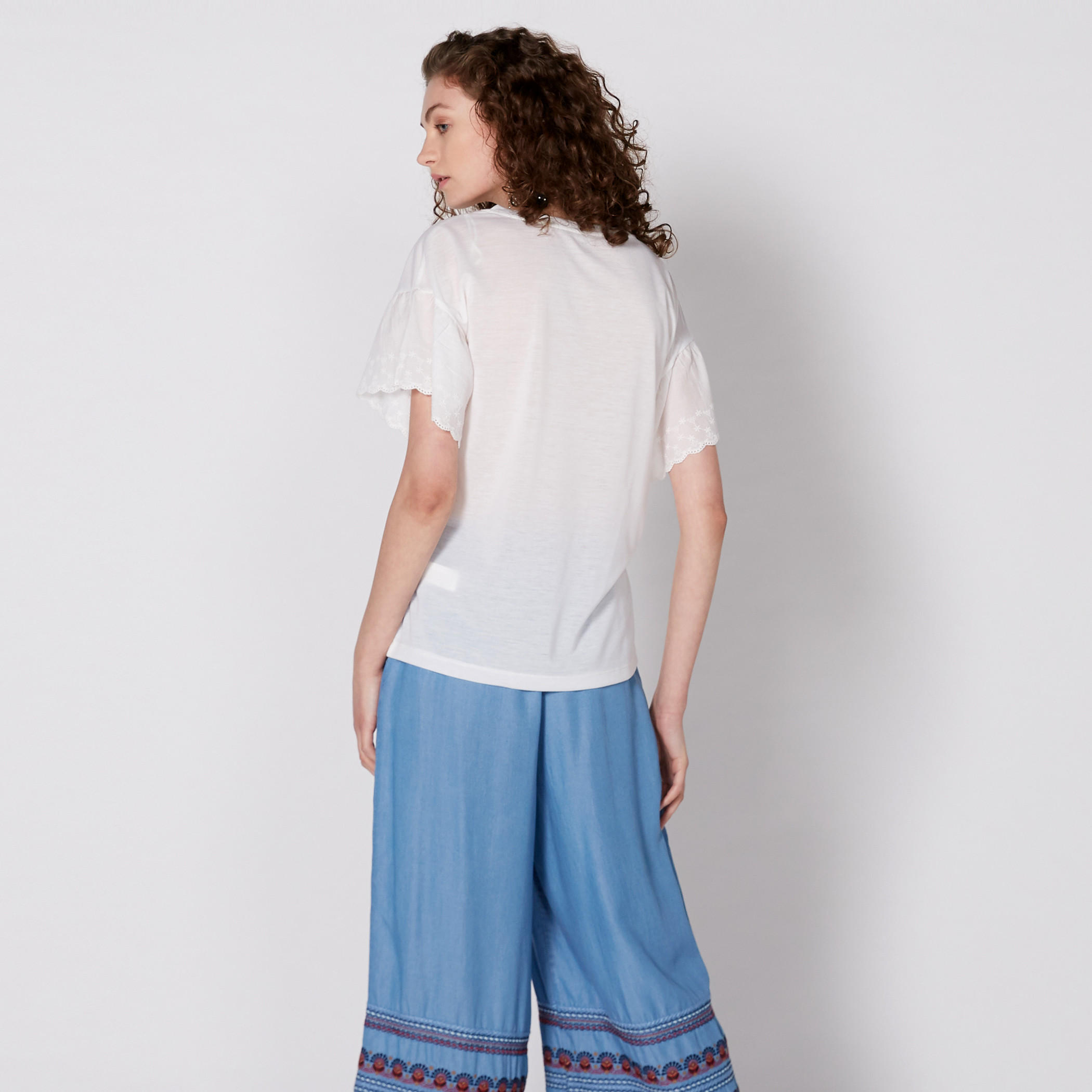 بلوزة بياقة مستديرة وأكمام قصيرة-women-clothing-shirtsandblouses-blouses-image-1