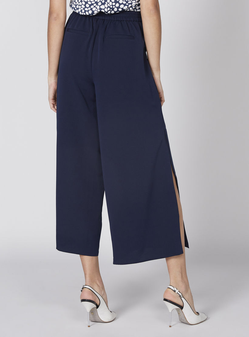 Pocket Detail Culottes with Elasticised Waistband and Slit-women-clothing-bottoms-trousers-image-5