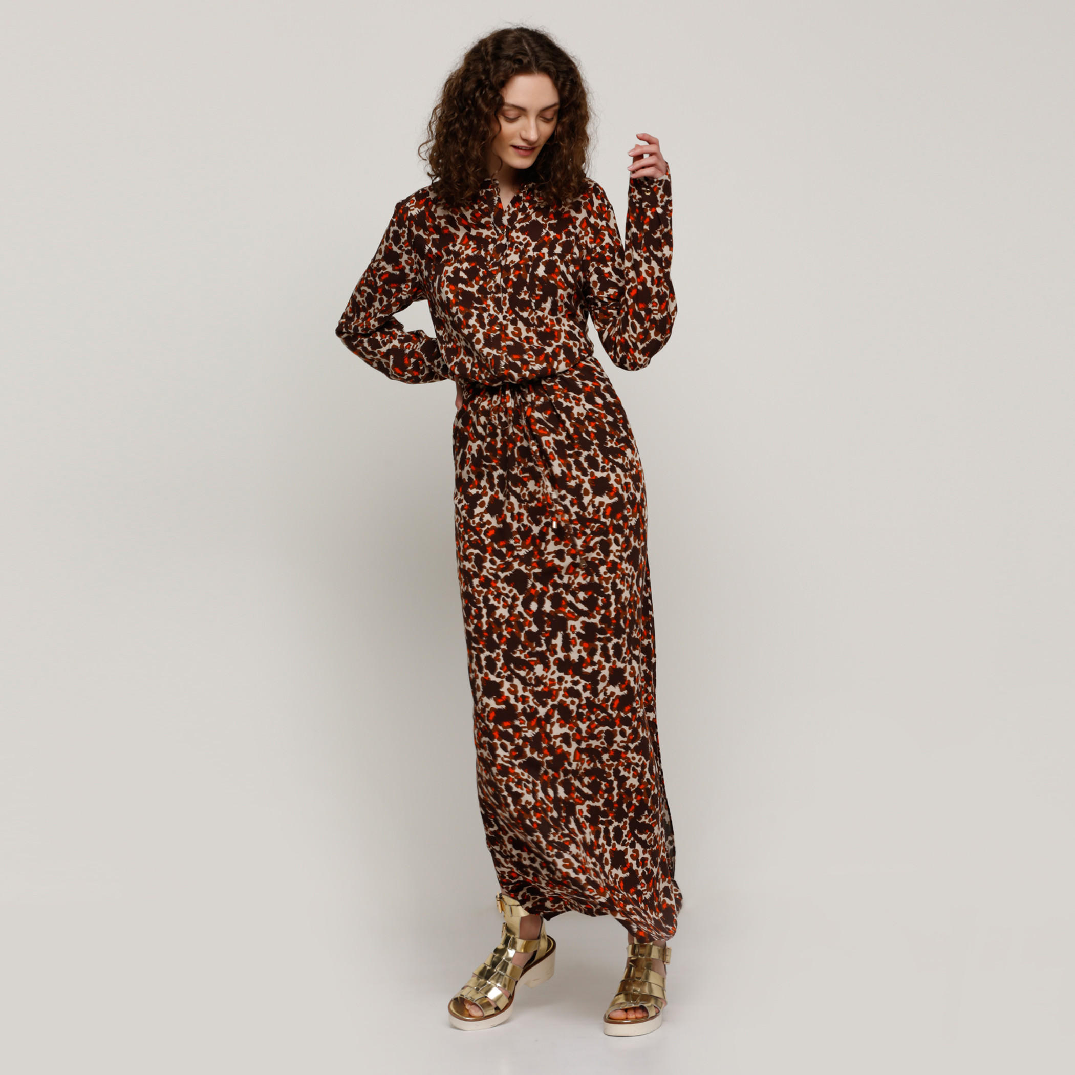 فستان طويل بأكمام طويلة وفتحة جانبية مع طبعات-women-clothing-dresses-image-5