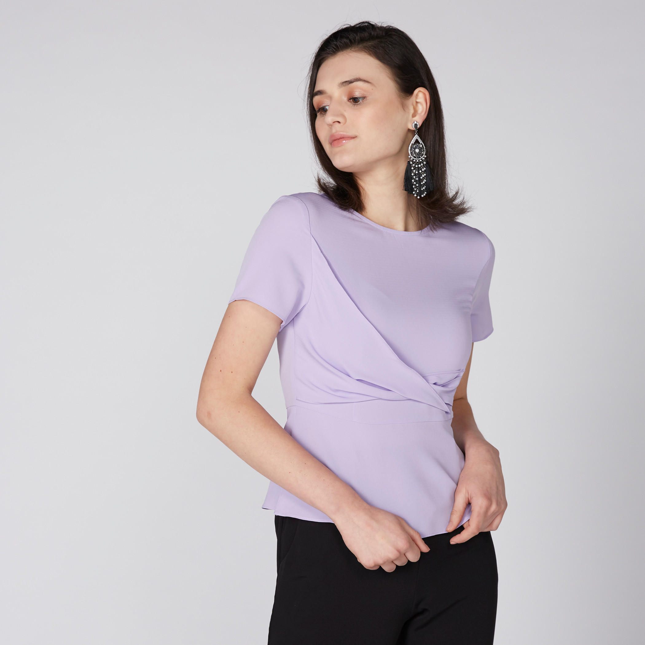 Round Neck Top with Short Sleeves-women-clothing-shirtsandblouses-blouses-image-1