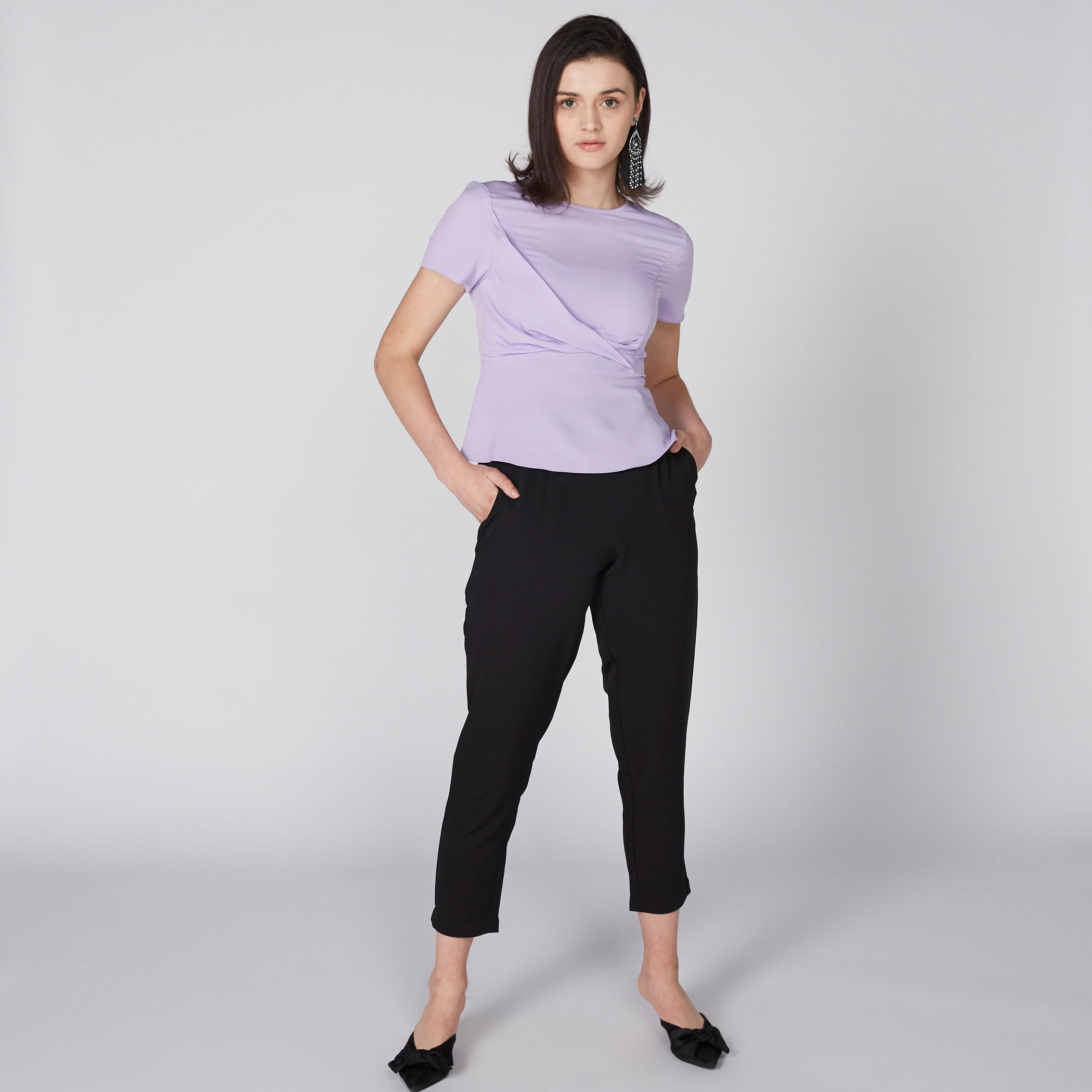 Round Neck Top with Short Sleeves-women-clothing-shirtsandblouses-blouses-image-2