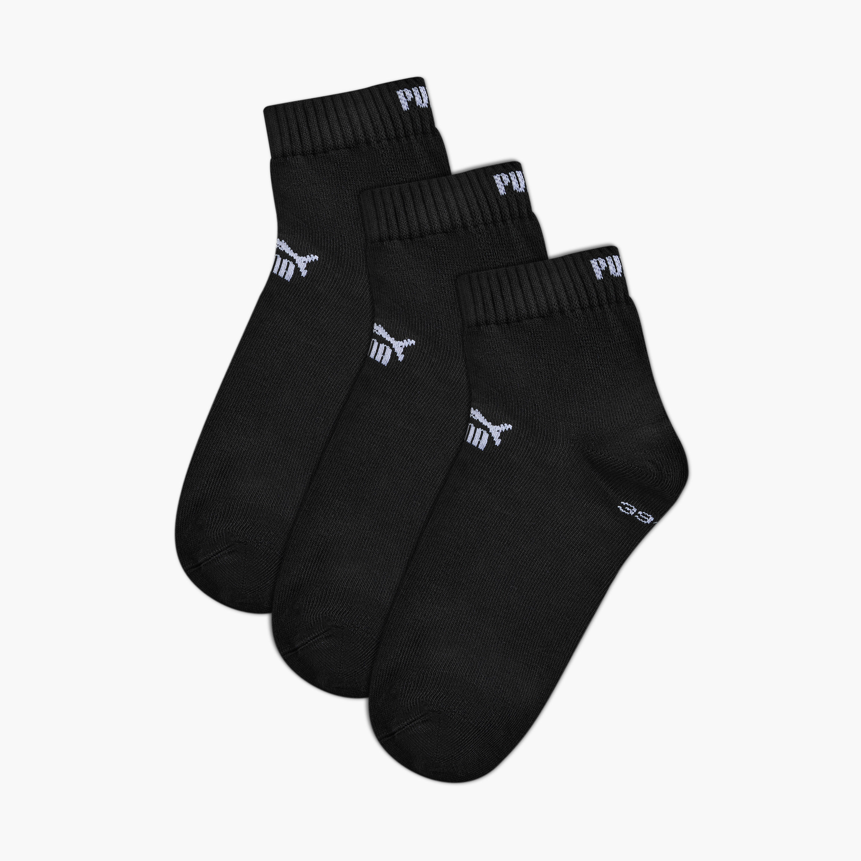 PUMA Logo Print Ankle Length Socks - Set of 3-men-socks-image-1